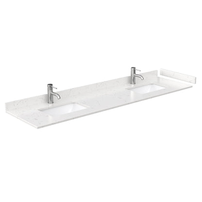 Wyndham Collection Deborah 80" Double Bathroom Vanity in Dark Gray, Light-Vein Carrara Cultured Marble Countertop, Undermount Square Sinks, Medicine Cabinet