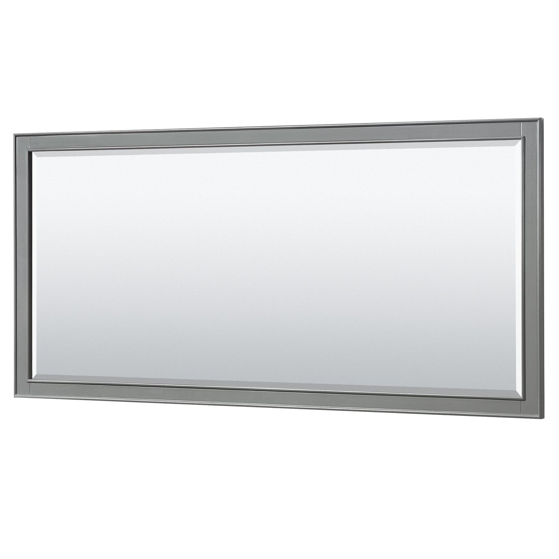 Wyndham Collection Deborah 80" Double Bathroom Vanity in Dark Gray, No Countertop, No Sinks, and 70" Mirror