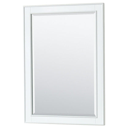Wyndham Collection Deborah 80" Double Bathroom Vanity in White, White Cultured Marble Countertop, Undermount Square Sinks, 24" Mirror