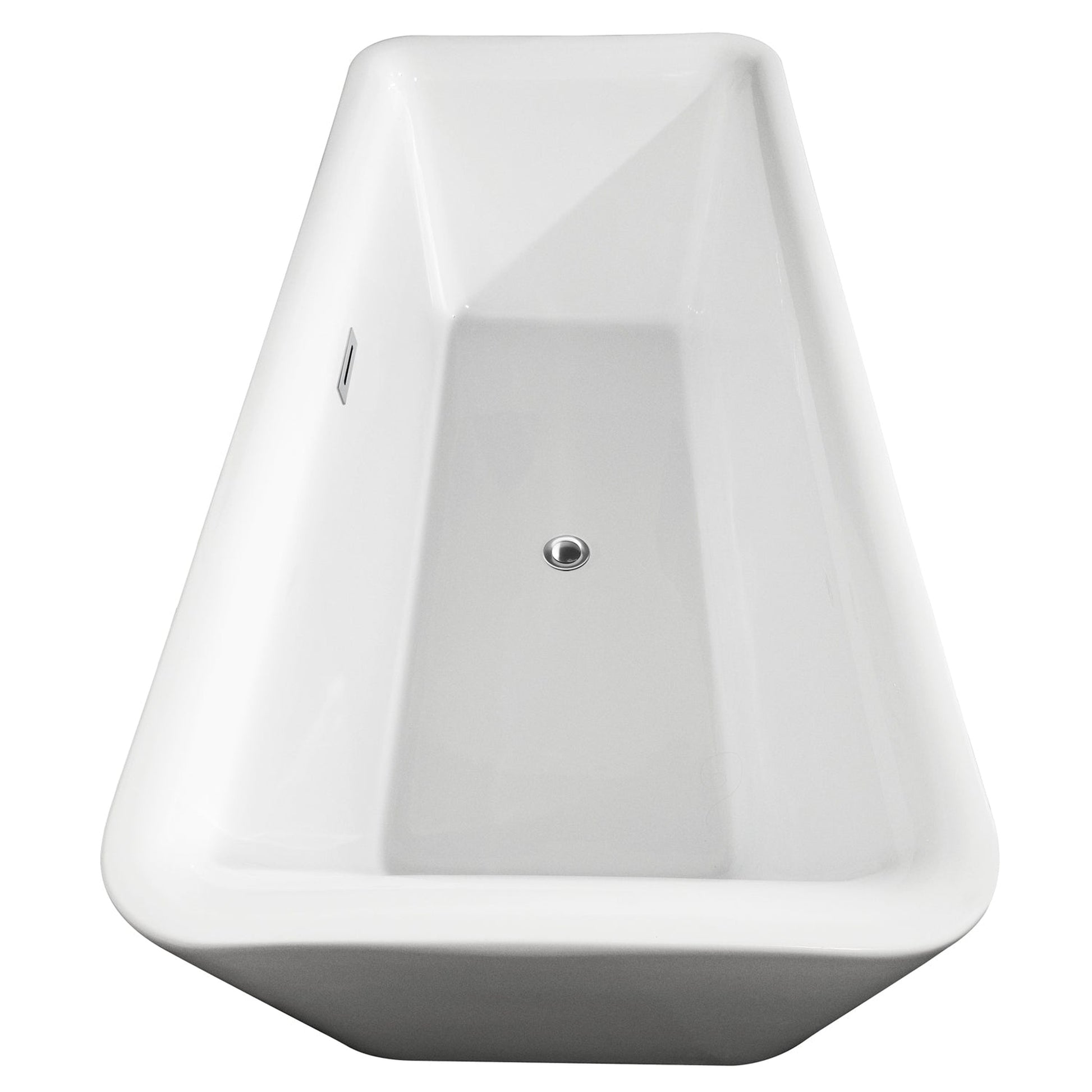 Wyndham Collection Emily 69" Freestanding Bathtub in White With Polished Chrome Trim and Floor Mounted Faucet in Matte Black