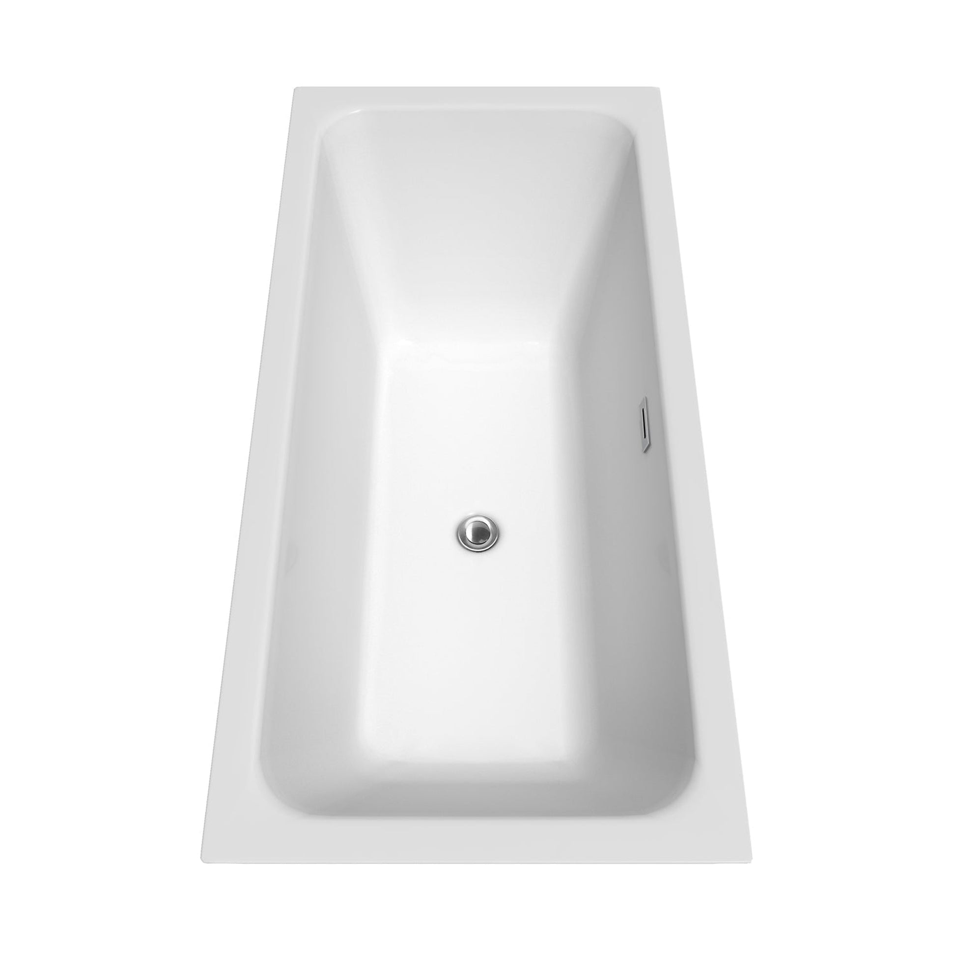 Wyndham Collection Galina 67" Freestanding Bathtub in White With Floor Mounted Faucet, Drain and Overflow Trim in Polished Chrome