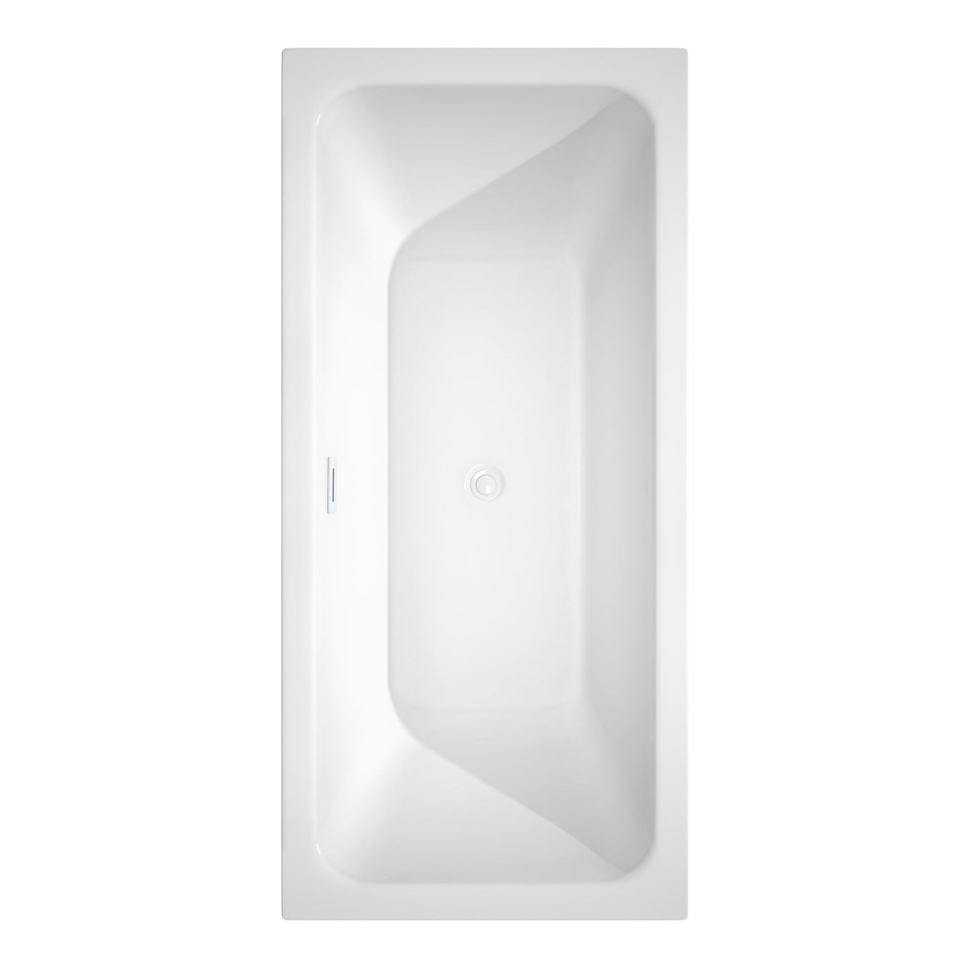 Wyndham Collection Galina 67" Freestanding Bathtub in White With Shiny White Drain and Overflow Trim