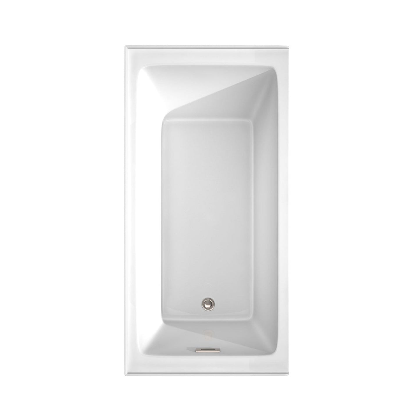 Wyndham Collection Grayley 60" x 30" Alcove Bathtub in White With Left-Hand Drain and Overflow Trim in Brushed Nickel