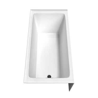 Wyndham Collection Grayley 60" x 30" Alcove Bathtub in White With Left-Hand Drain and Overflow Trim in Matte Black