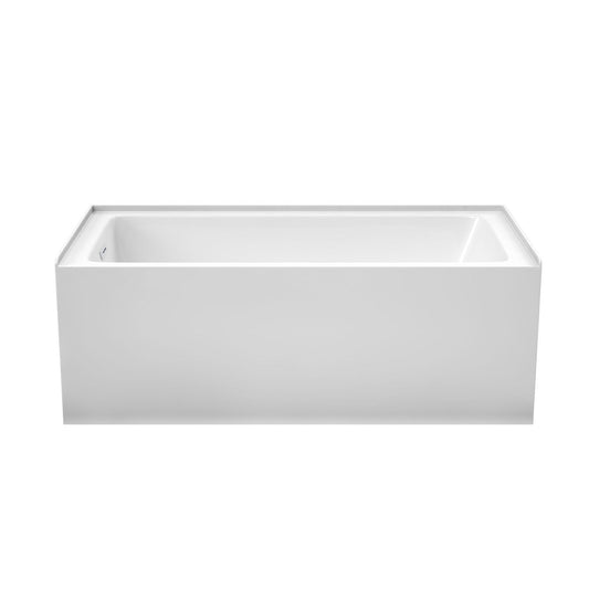 Wyndham Collection Grayley 60" x 30" Alcove Bathtub in White With Left-Hand Drain and Overflow Trim in Shiny White