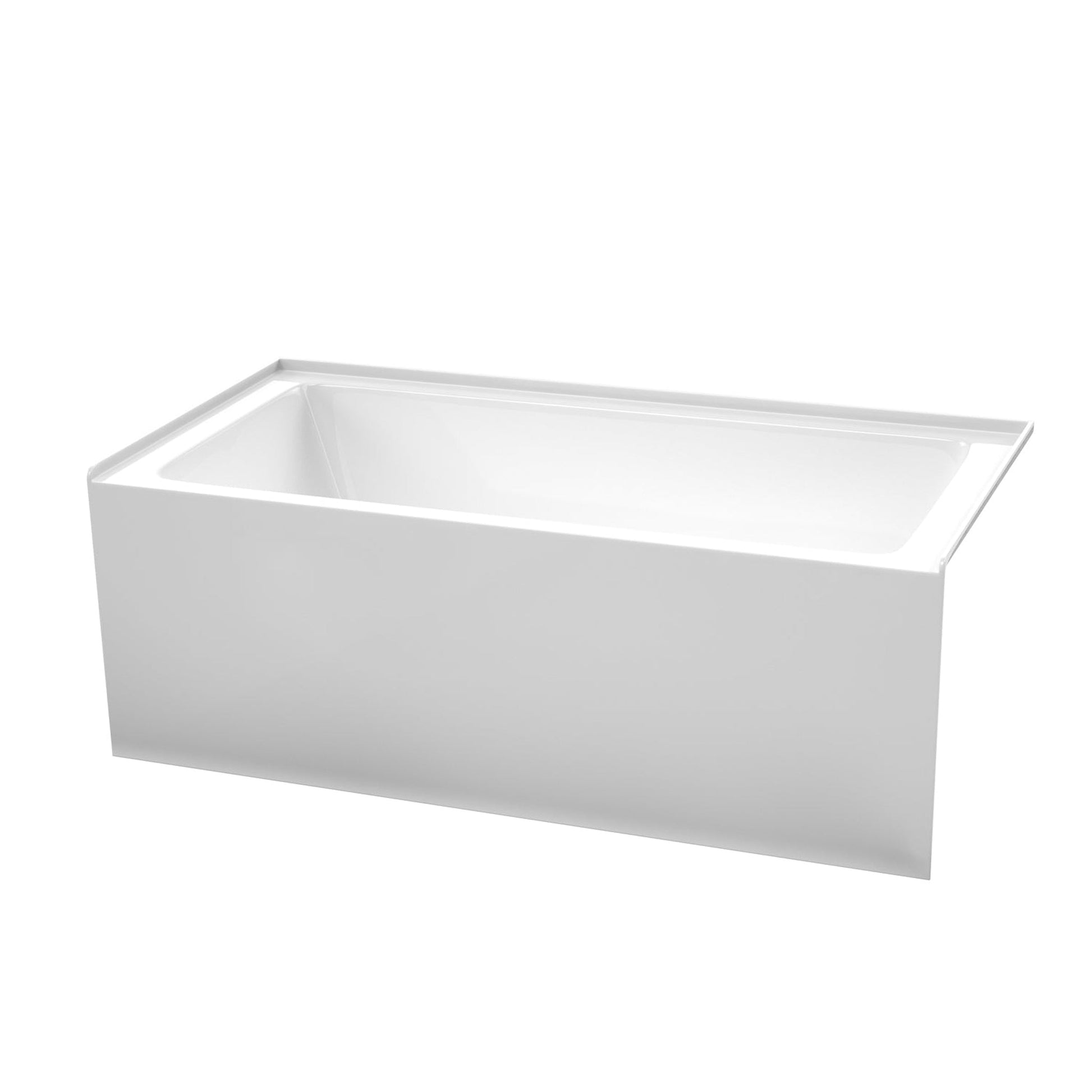 Wyndham Collection Grayley 60" x 30" Alcove Bathtub in White With Right-Hand Drain and Overflow Trim in Brushed Nickel