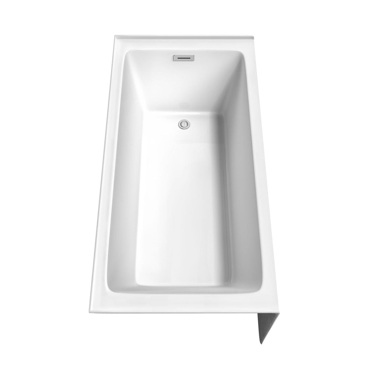 Wyndham Collection Grayley 60" x 30" Alcove Bathtub in White With Right-Hand Drain and Overflow Trim in Polished Chrome