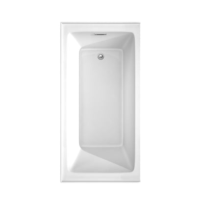 Wyndham Collection Grayley 60" x 30" Alcove Bathtub in White With Right-Hand Drain and Overflow Trim in Polished Chrome