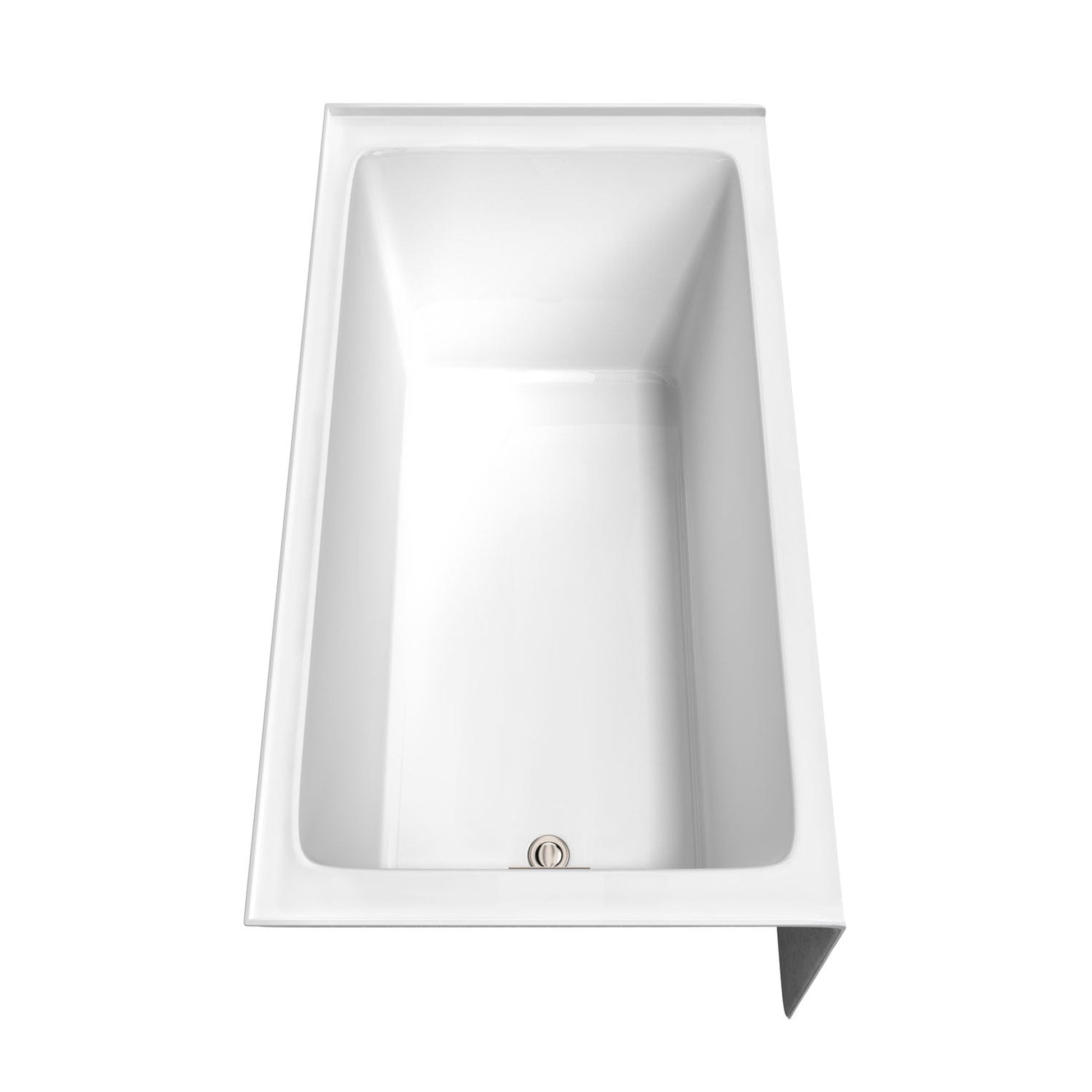 Wyndham Collection Grayley 60" x 32" Alcove Bathtub in White With Left-Hand Drain and Overflow Trim in Brushed Nickel