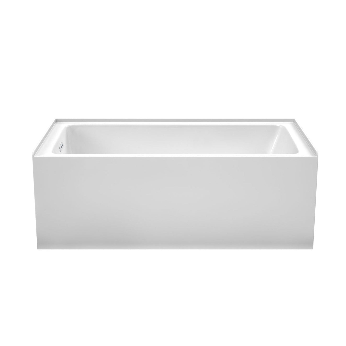 Wyndham Collection Grayley 60" x 32" Alcove Bathtub in White With Left-Hand Drain and Overflow Trim in Shiny White