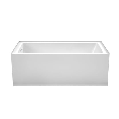 Wyndham Collection Grayley 60" x 32" Alcove Bathtub in White With Left-Hand Drain and Overflow Trim in Shiny White