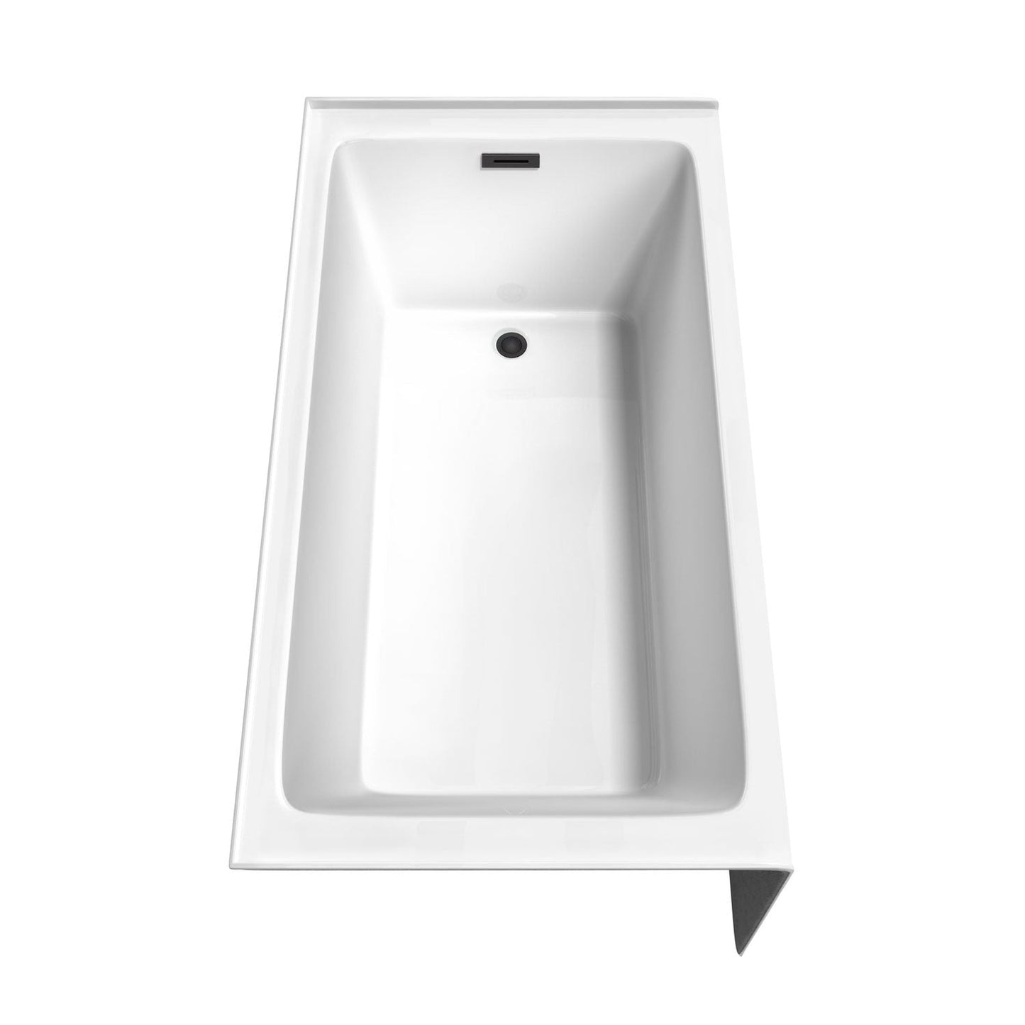 Wyndham Collection Grayley 60" x 32" Alcove Bathtub in White With Right-Hand Drain and Overflow Trim in Matte Black