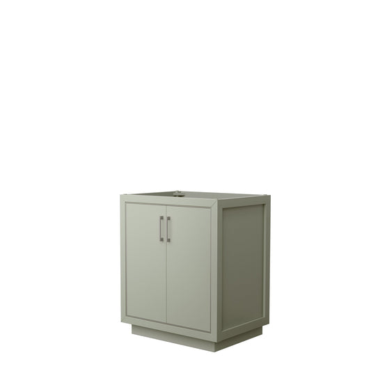 Wyndham Collection Icon 30" Single Bathroom Vanity in Light Green, No Countertop, No Sink, Brushed Nickel Trim