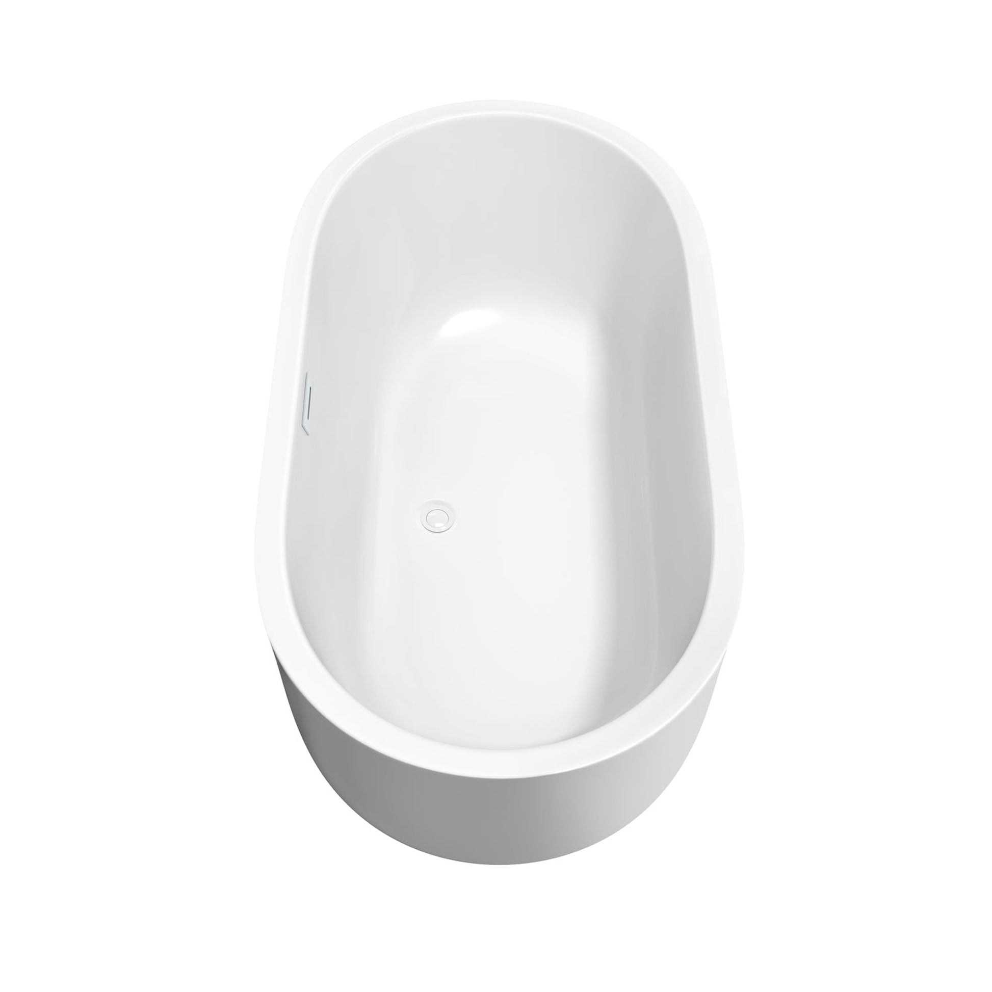 Wyndham Collection Juliette 60" Freestanding Bathtub in White With Shiny White Drain and Overflow Trim