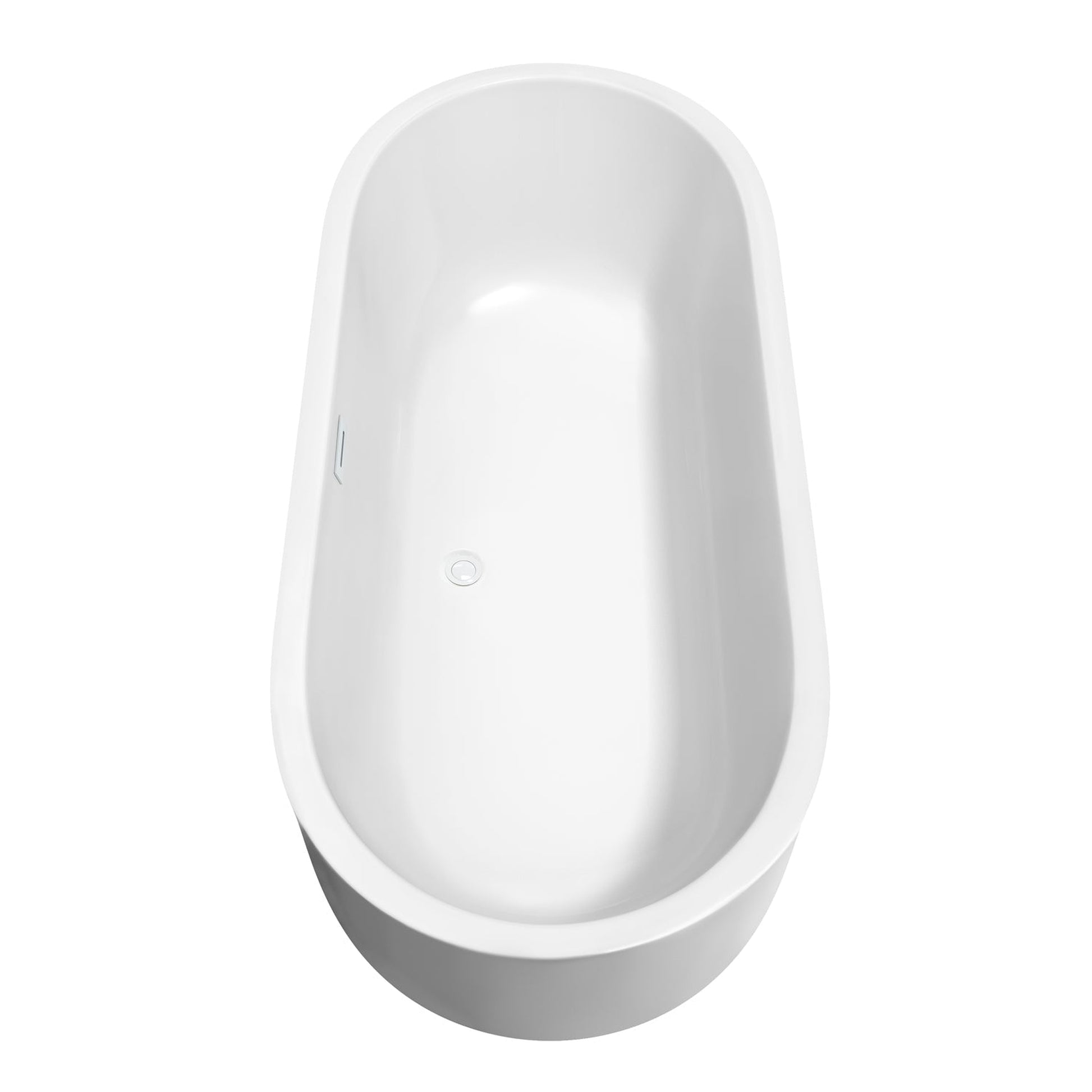 Wyndham Collection Juliette 71" Freestanding Bathtub in White With Shiny White Drain and Overflow Trim