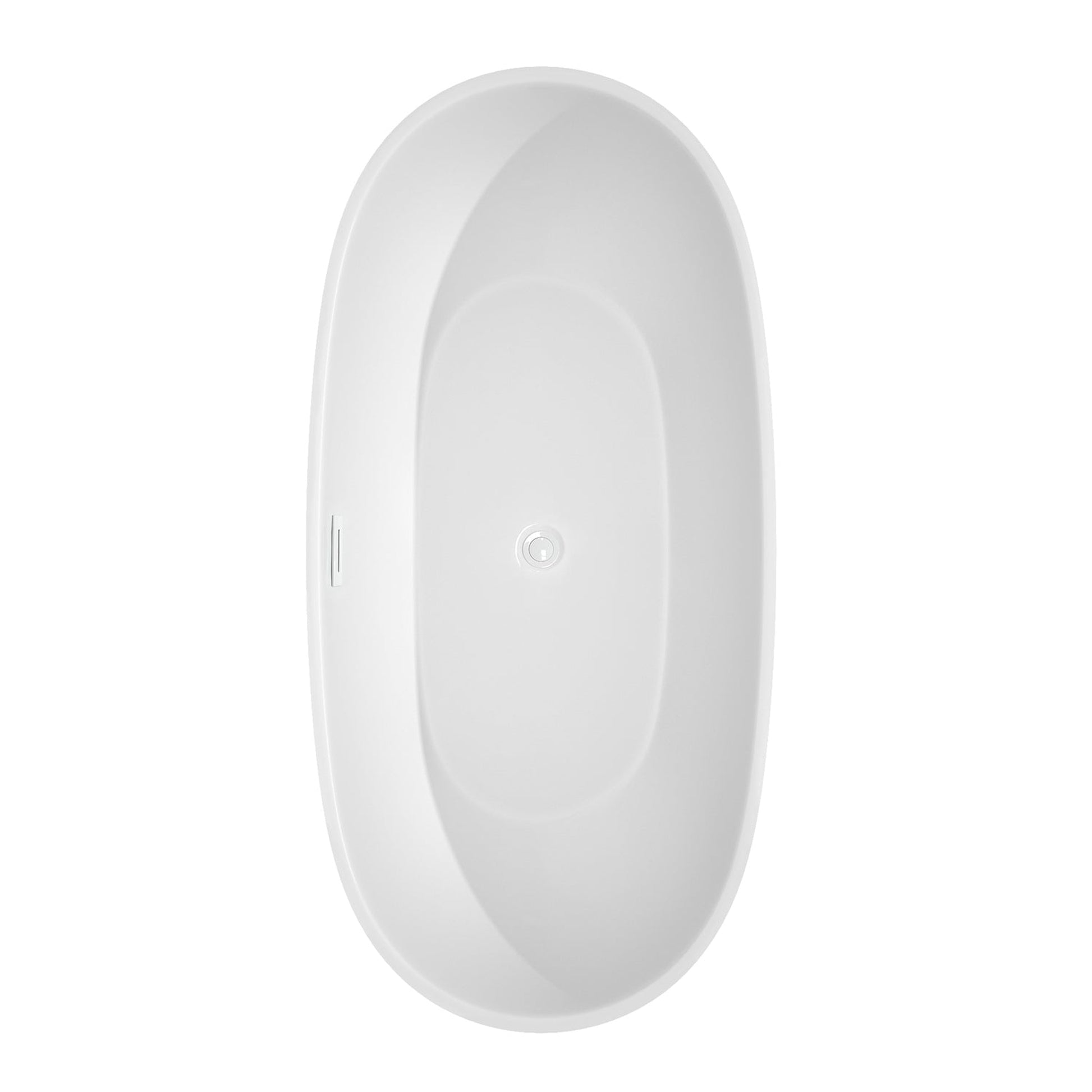 Wyndham Collection Juno 67" Freestanding Bathtub in White With Shiny White Drain and Overflow Trim