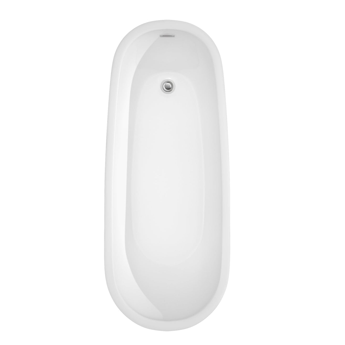 Wyndham Collection Margaret 66" Freestanding Bathtub in White With Polished Chrome Drain and Overflow Trim