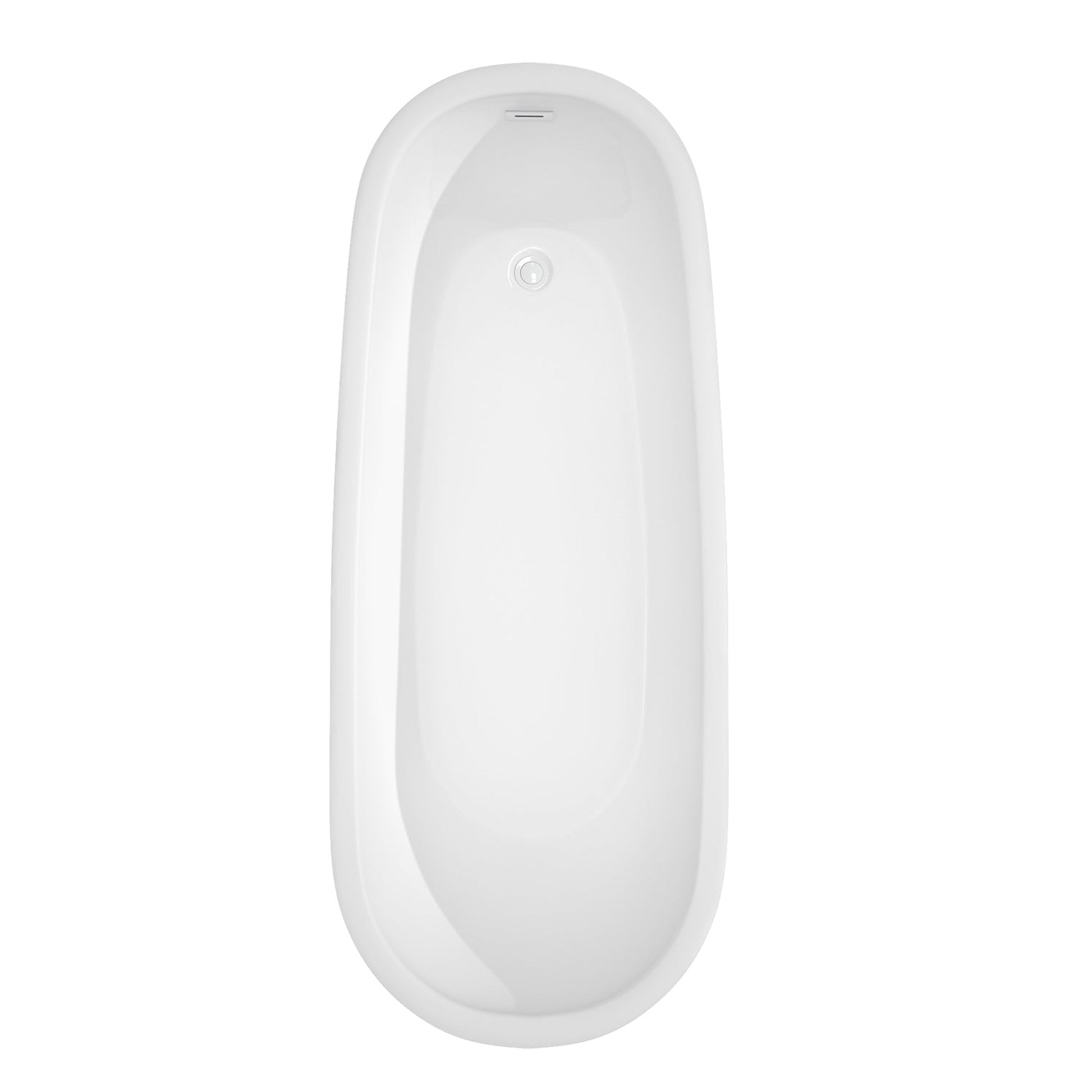 Wyndham Collection Margaret 66" Freestanding Bathtub in White With Shiny White Drain and Overflow Trim