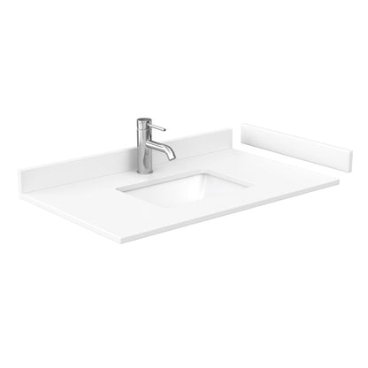 Wyndham Collection Maroni 36" Single Bathroom Vanity in Light Straw, White Cultured Marble Countertop, Undermount Square Sink, Matte Black Trim