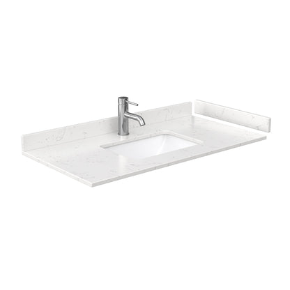 Wyndham Collection Maroni 42" Single Bathroom Vanity in Light Straw, Light-Vein Carrara Cultured Marble Countertop, Undermount Square Sink, Matte Black Trim