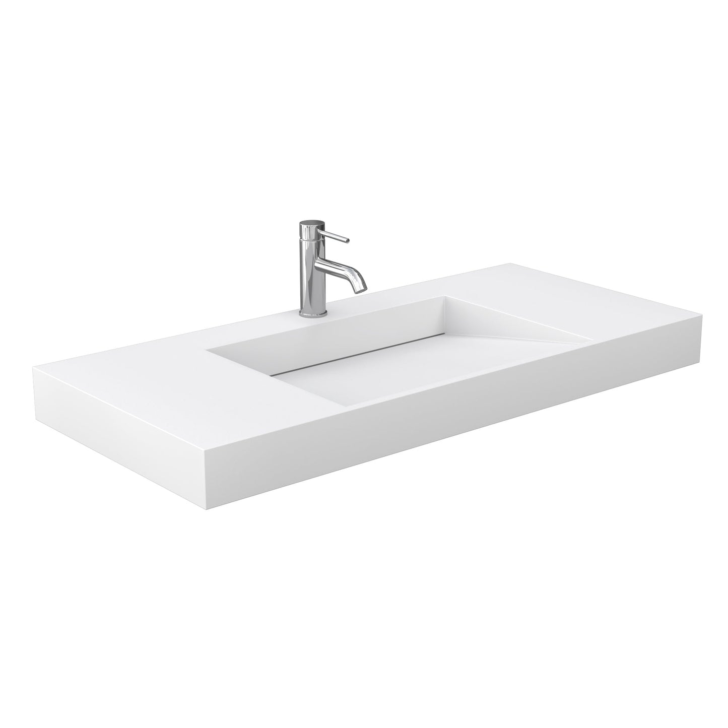 Wyndham Collection Maroni 48" Single Bathroom Vanity in Light Straw, 4" Thick Matte White Solid Surface Countertop, Integrated Sink