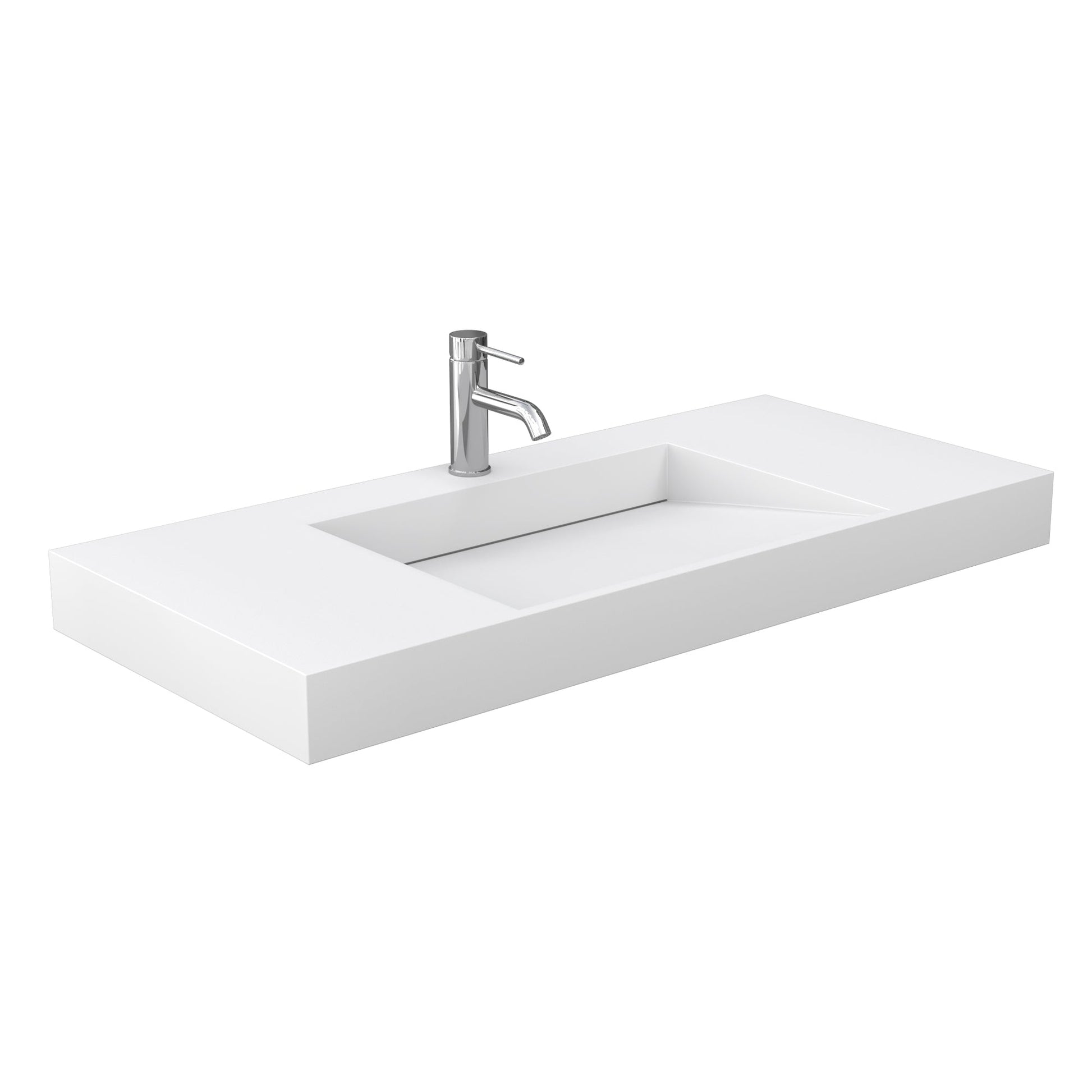 Wyndham Collection Maroni 48" Single Bathroom Vanity in Light Straw, 4" Thick Matte White Solid Surface Countertop, Integrated Sink