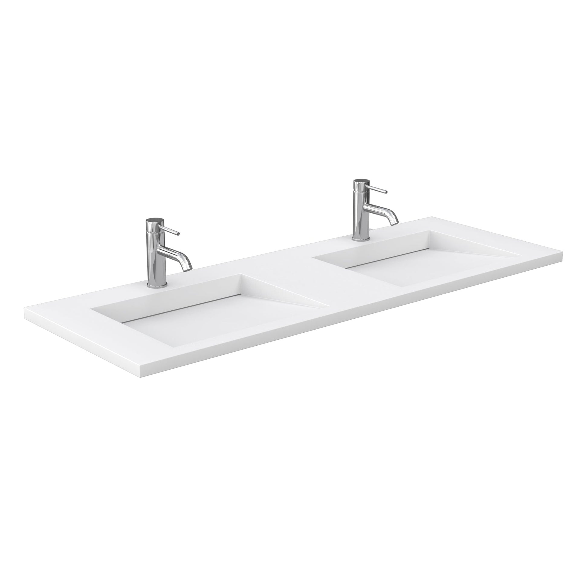 Wyndham Collection Maroni 60" Double Bathroom Vanity in Light Straw, 1.25" Thick Matte White Solid Surface Countertop, Integrated Sinks