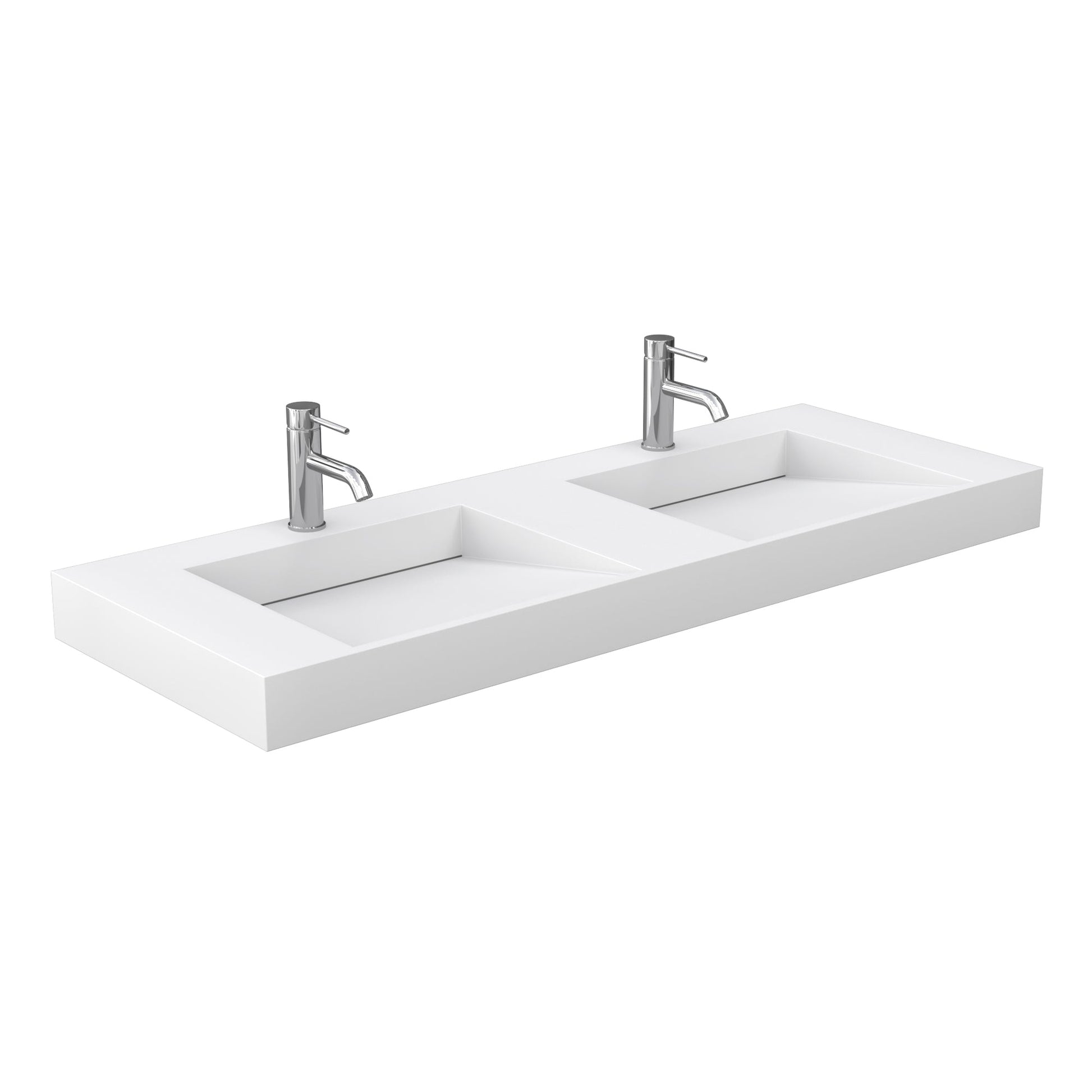 Wyndham Collection Maroni 60" Double Bathroom Vanity in Light Straw, 4" Thick Matte White Solid Surface Countertop, Integrated Sinks