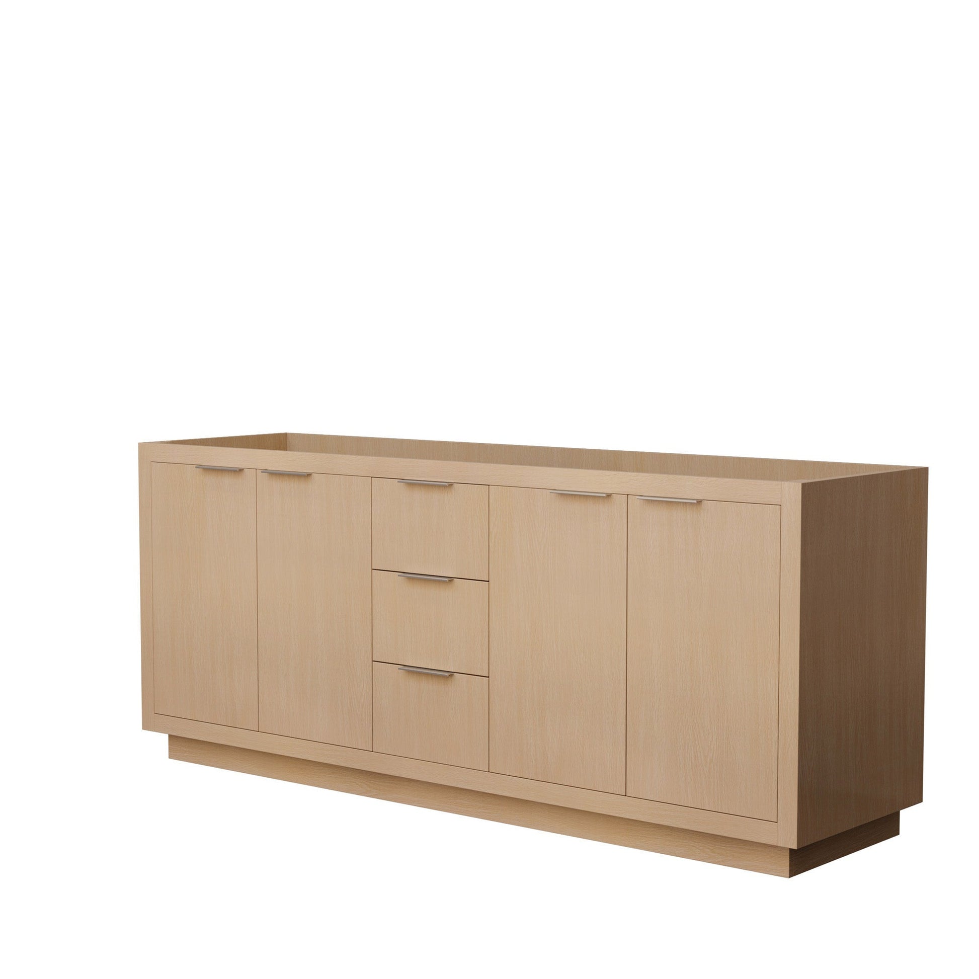 Wyndham Collection Maroni 80" Double Bathroom Vanity in Light Straw, No Countertop, No Sink