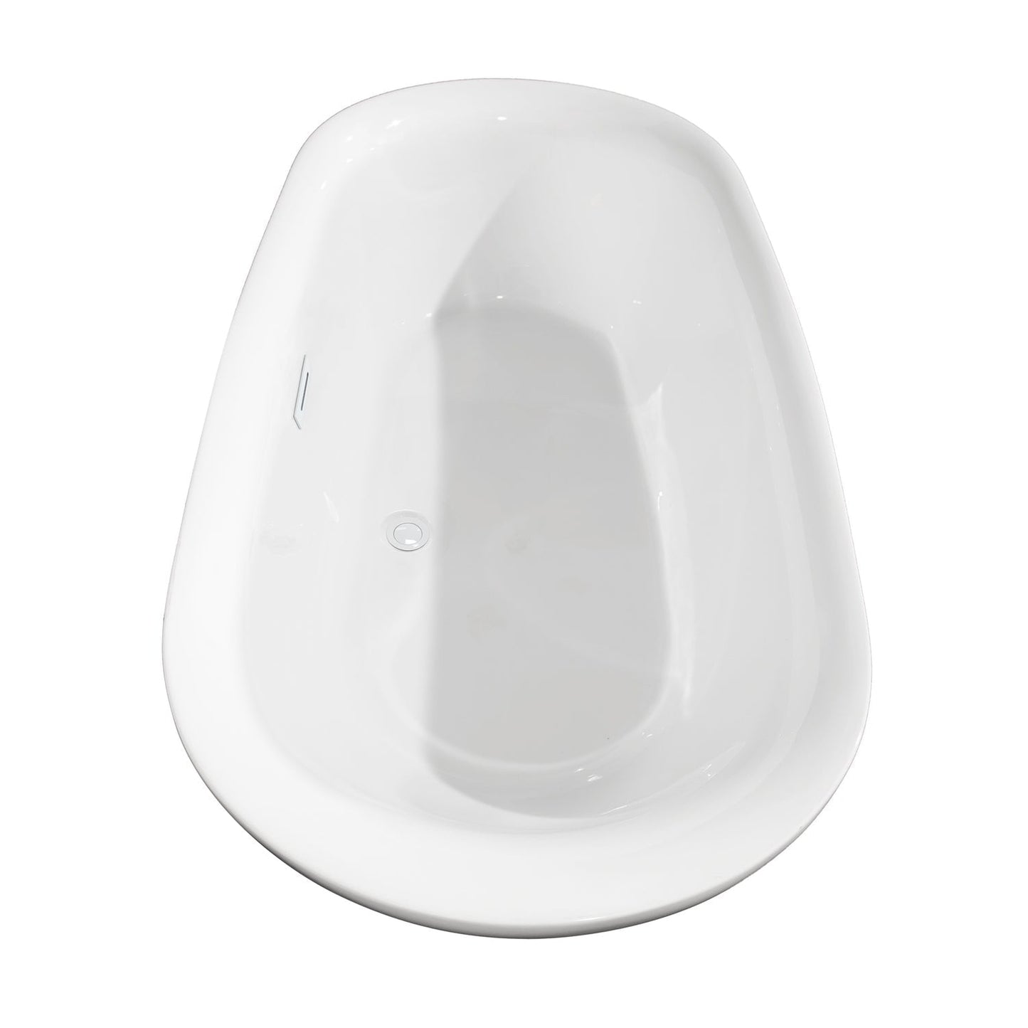 Wyndham Collection Melissa 65" Freestanding Bathtub in White With Shiny White Drain and Overflow Trim