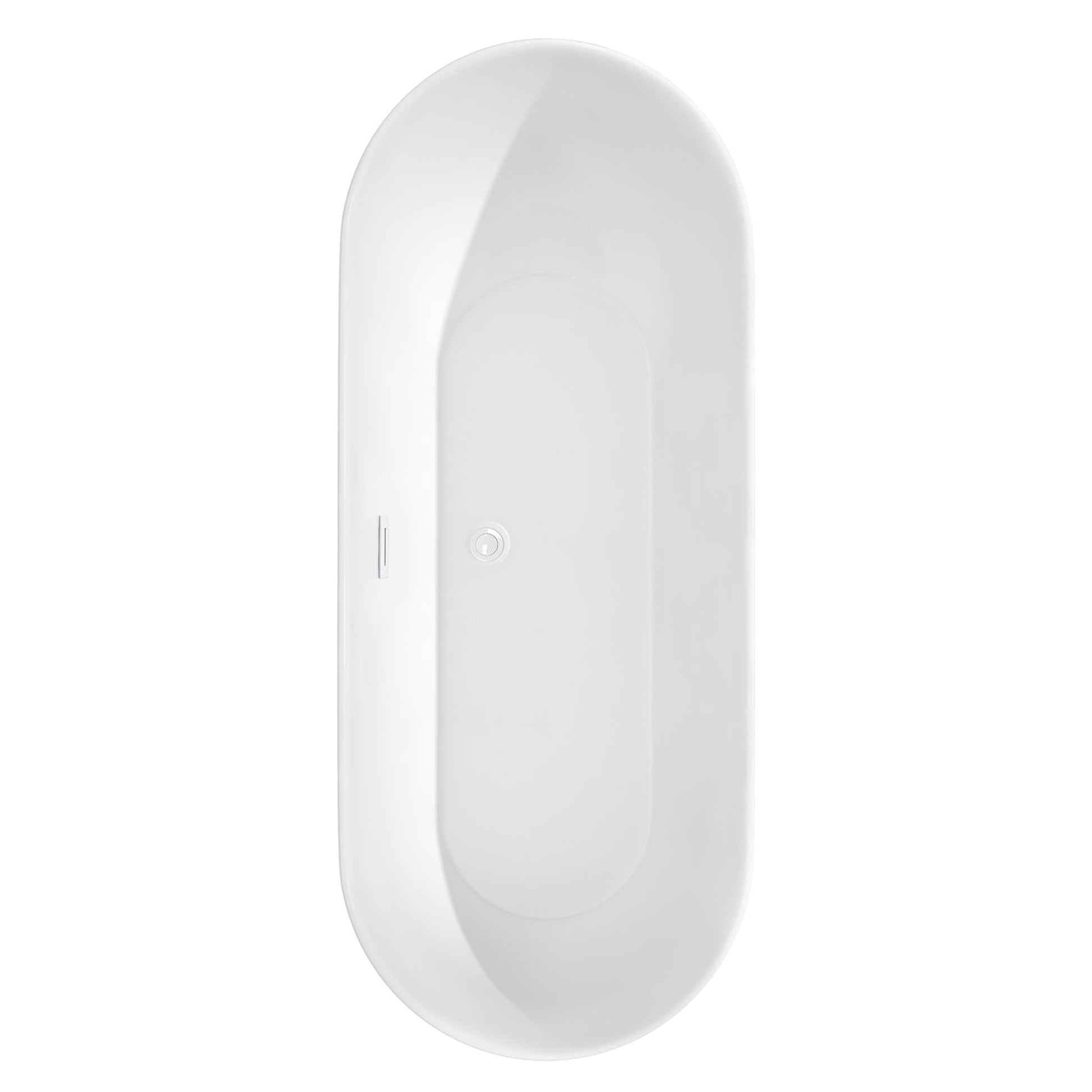 Wyndham Collection Melissa 71" Freestanding Bathtub in White With Shiny White Drain and Overflow Trim