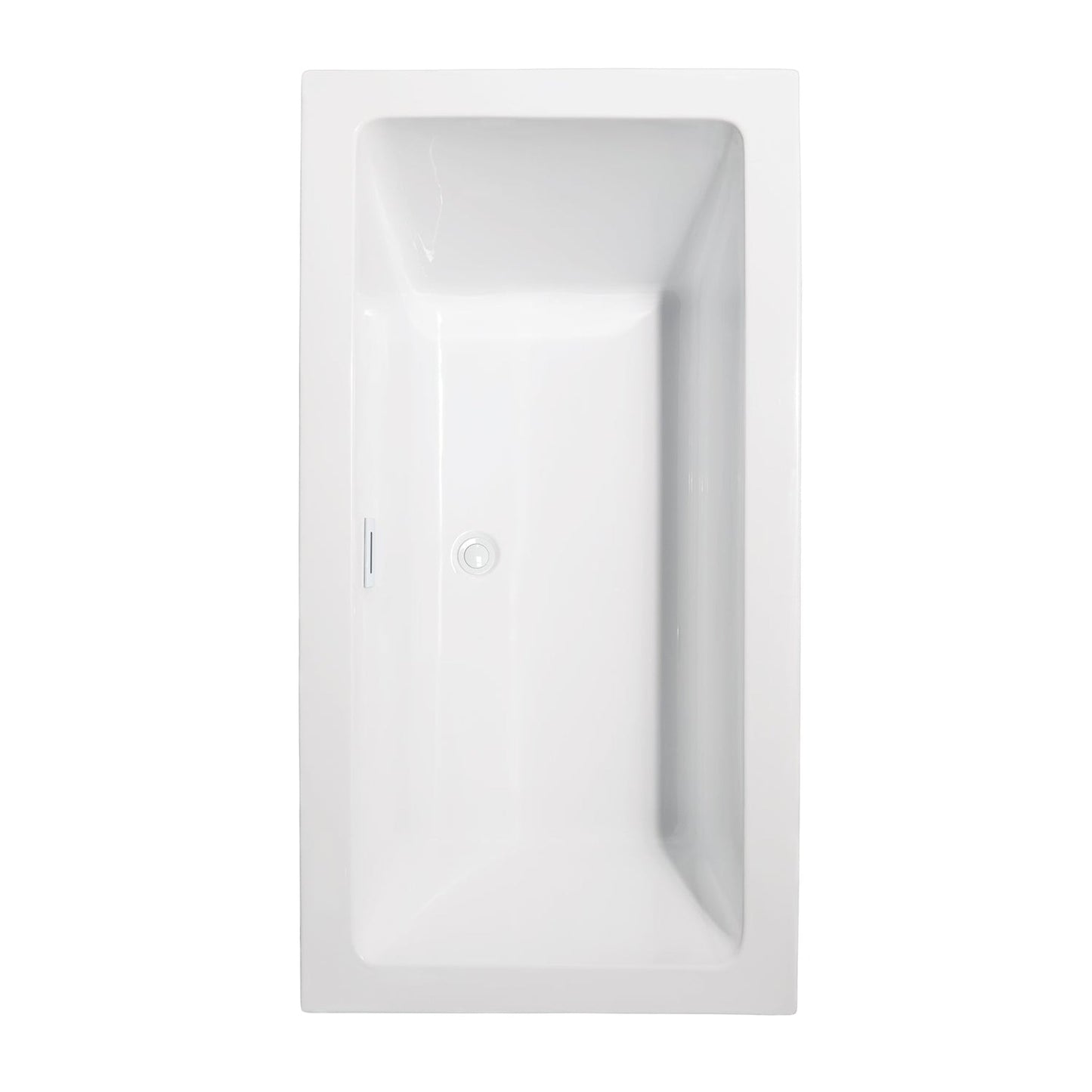 Wyndham Collection Melody 60" Freestanding Bathtub in White With Shiny White Drain and Overflow Trim