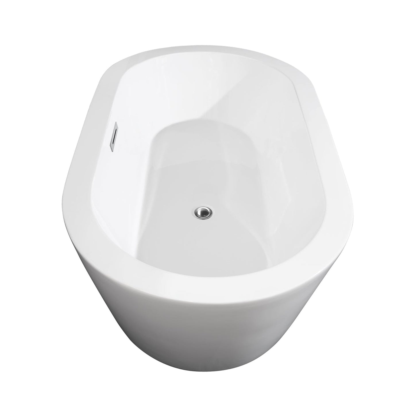 Wyndham Collection Mermaid 60" Freestanding Bathtub in White With Polished Chrome Drain and Overflow Trim