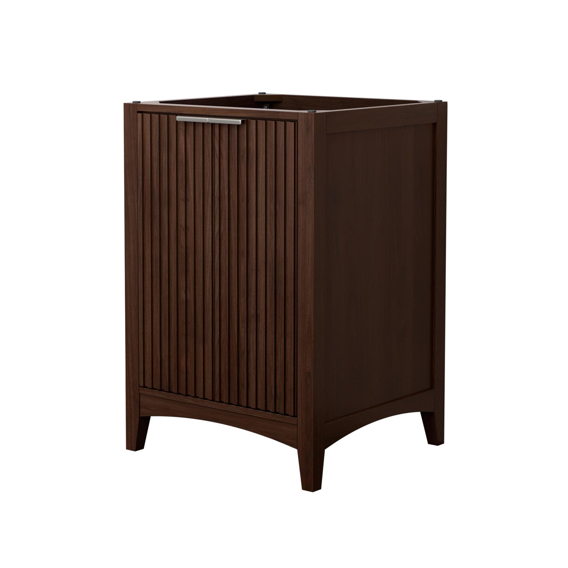 Wyndham Collection Palmilla 24" Single Bathroom Vanity in Dark Walnut, No Countertop, No Sink, Brushed Nickel Trim
