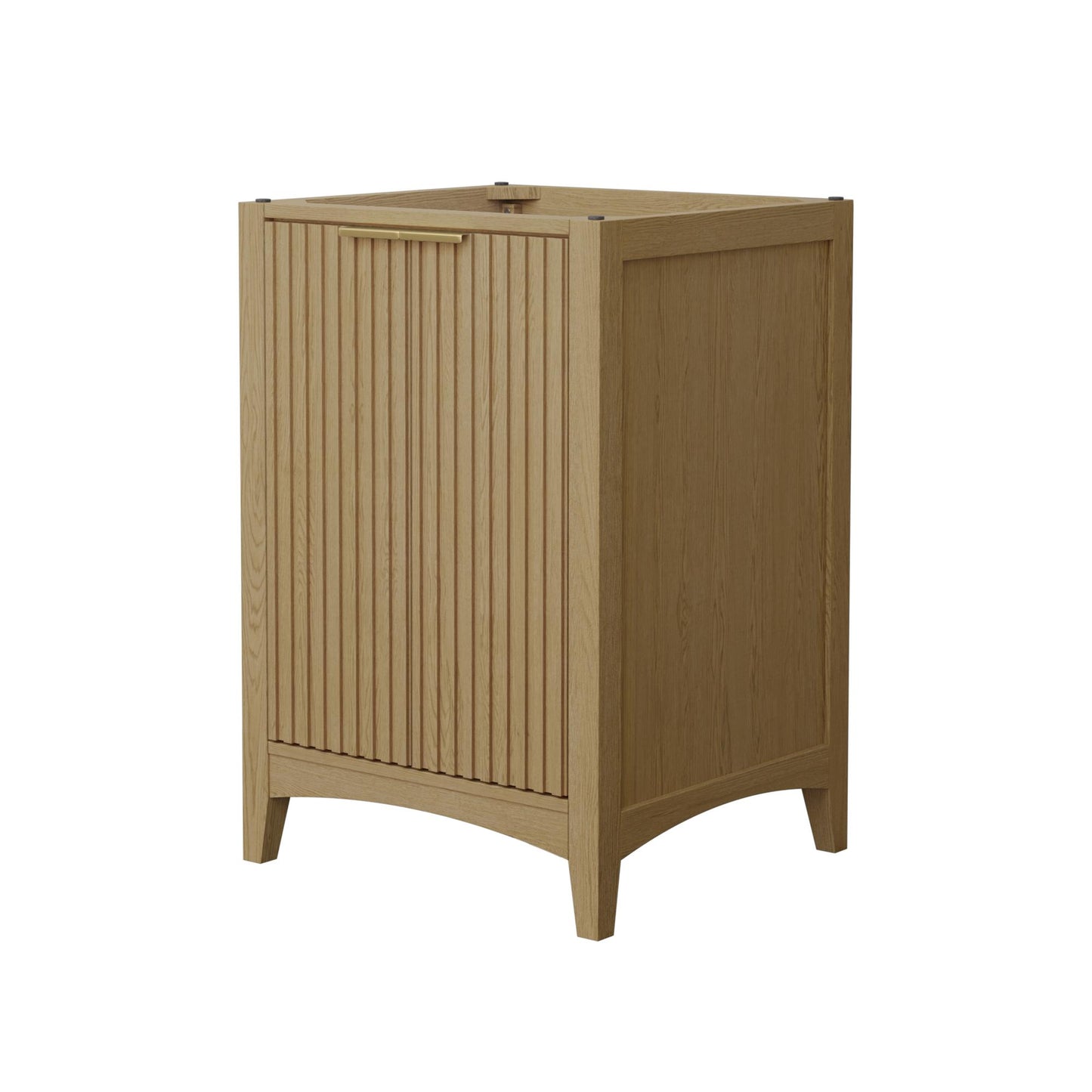 Wyndham Collection Palmilla 24" Single Bathroom Vanity in Natural Oak, No Countertop, No Sink, Brushed Gold Trim