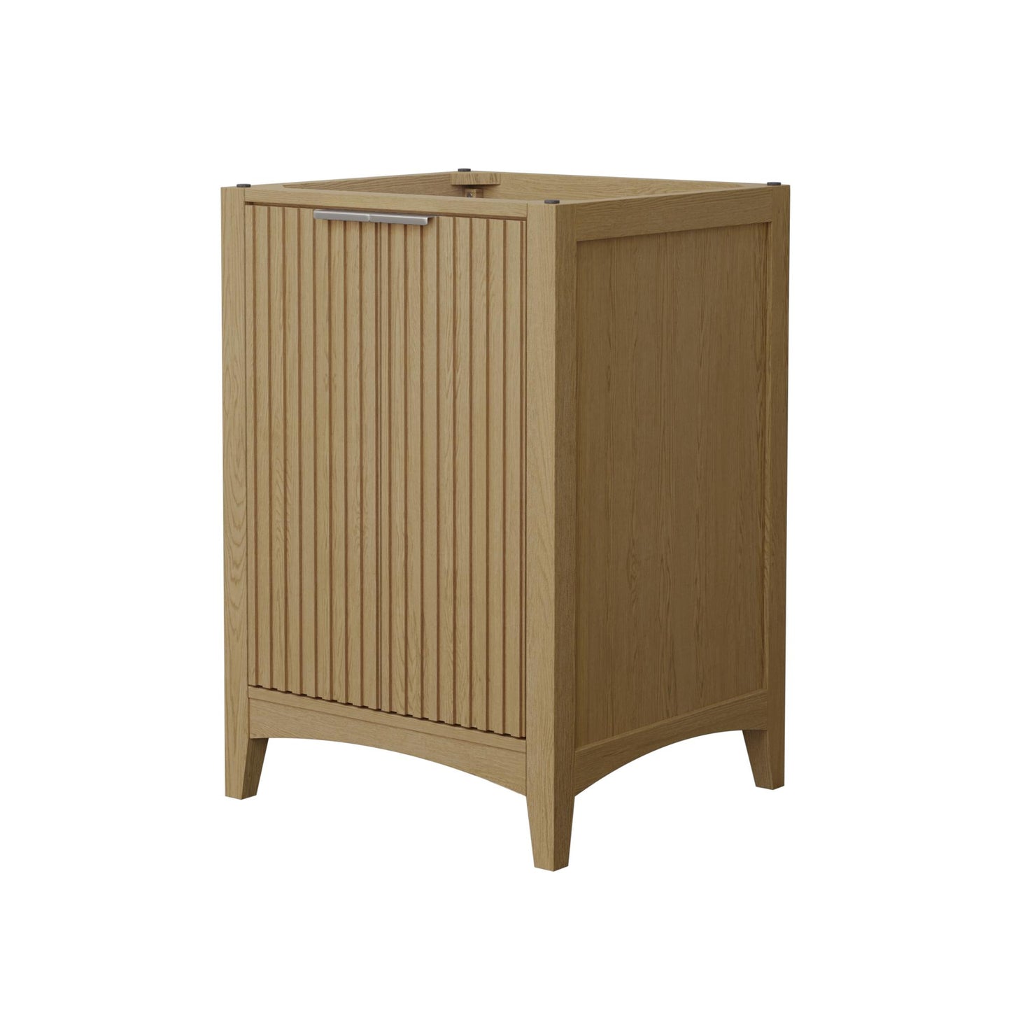 Wyndham Collection Palmilla 24" Single Bathroom Vanity in Natural Oak, No Countertop, No Sink, Brushed Nickel Trim