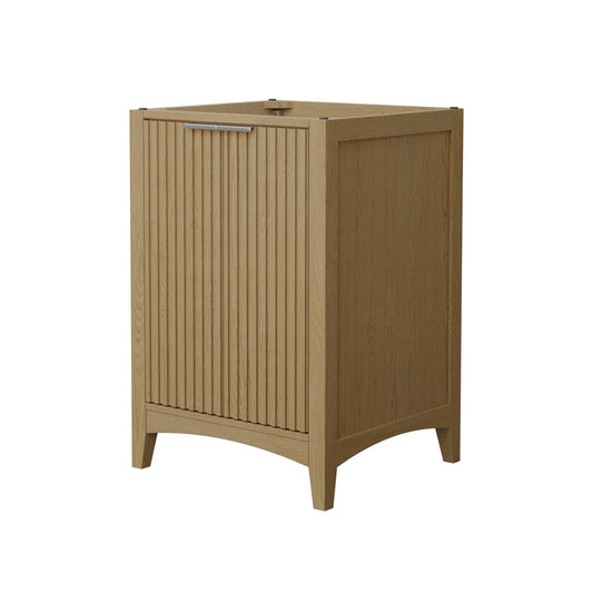 Wyndham Collection Palmilla 24" Single Bathroom Vanity in Natural Oak, No Countertop, No Sink, Brushed Nickel Trim
