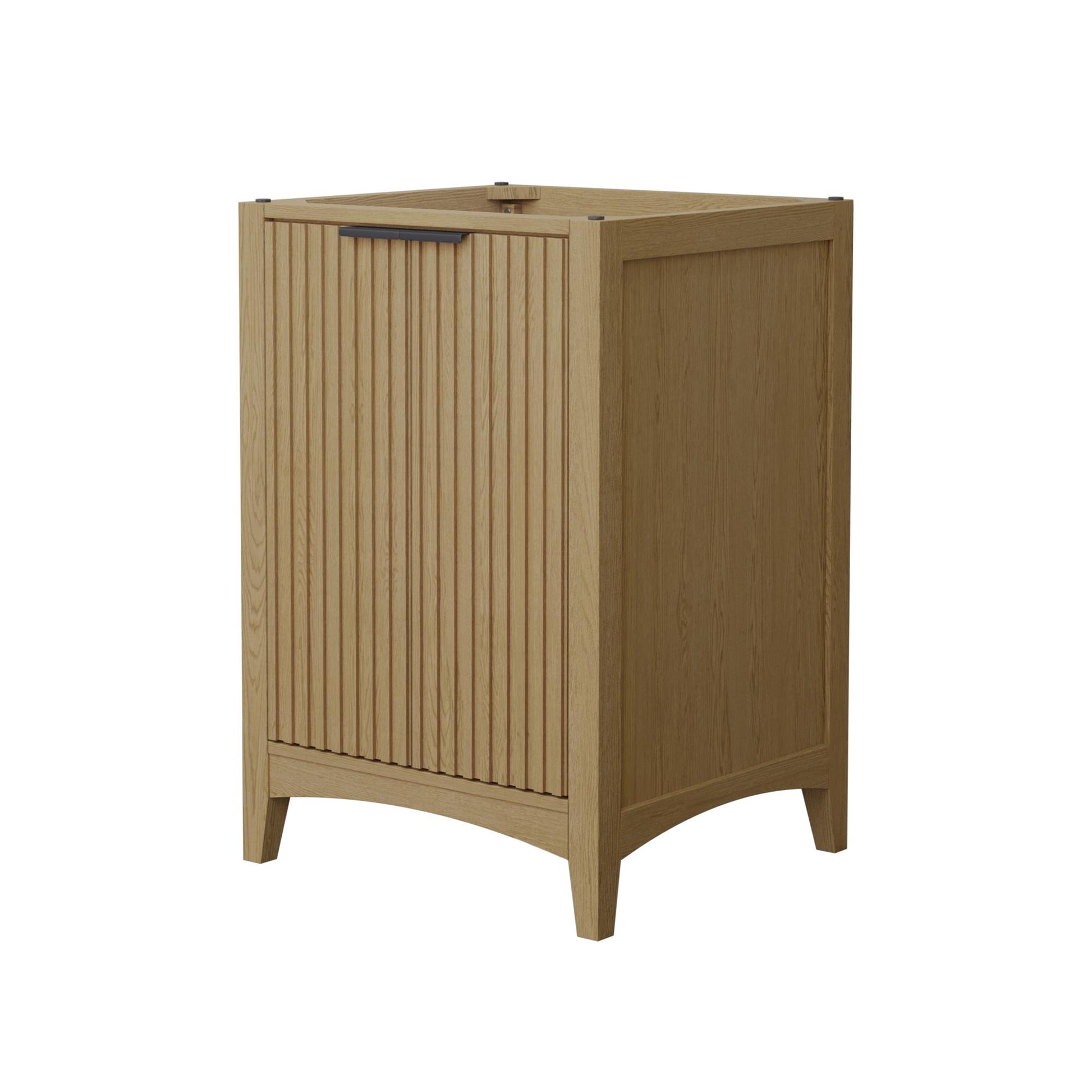 Wyndham Collection Palmilla 24" Single Bathroom Vanity in Natural Oak, No Countertop, No Sink, Matte Black Trim