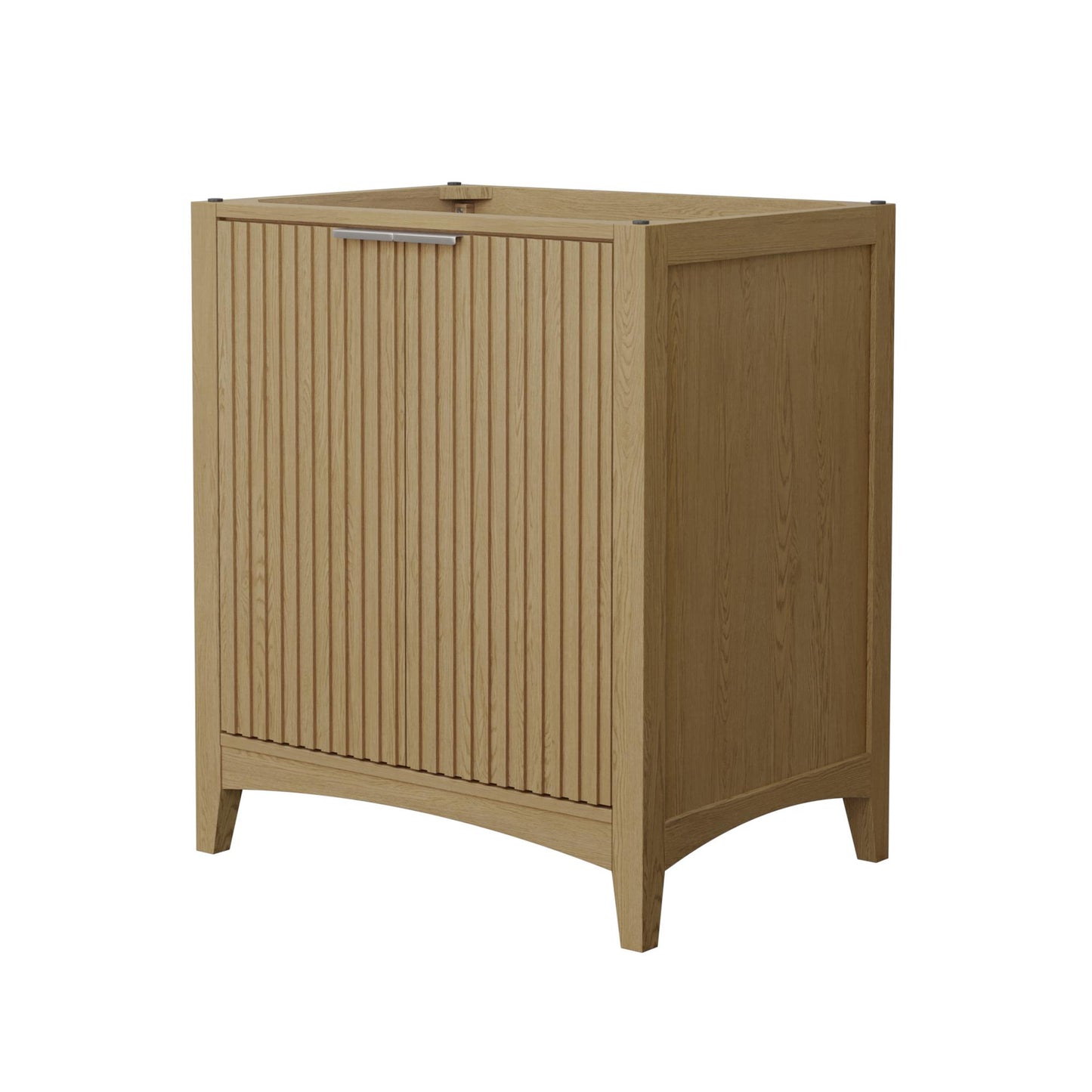 Wyndham Collection Palmilla 30" Single Bathroom Vanity in Natural Oak, No Countertop, No Sink, Brushed Nickel Trim