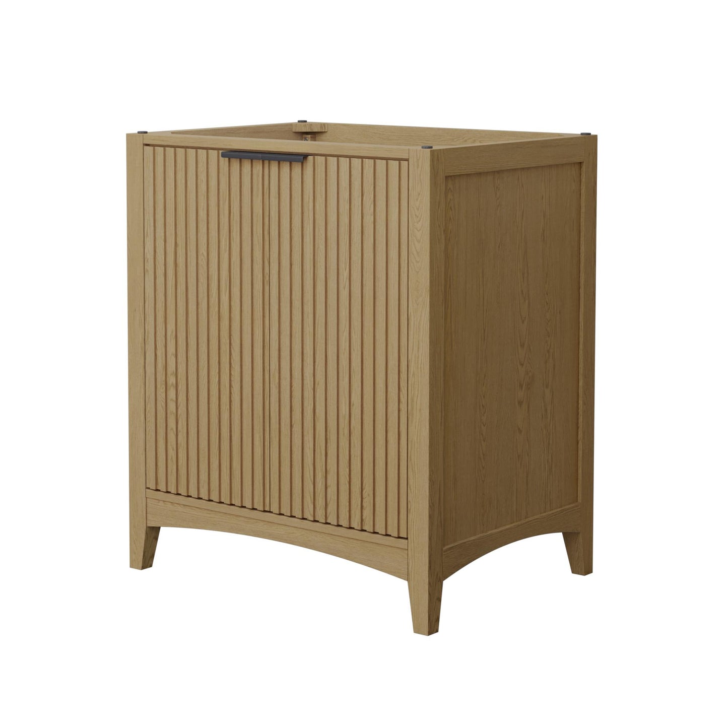 Wyndham Collection Palmilla 30" Single Bathroom Vanity in Natural Oak, No Countertop, No Sink, Matte Black Trim