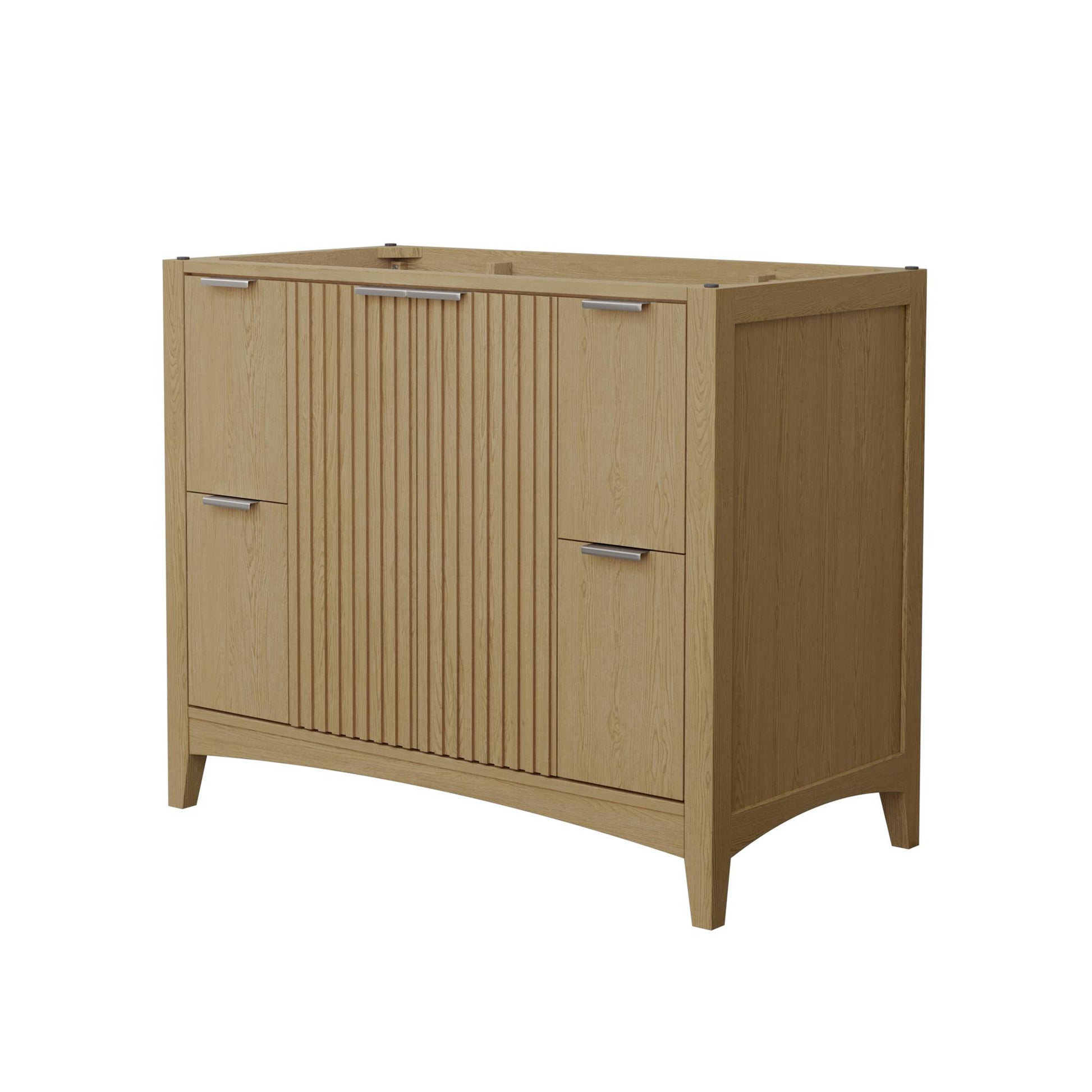 Wyndham Collection Palmilla 42" Single Bathroom Vanity in Natural Oak, No Countertop, No Sink, Brushed Nickel Trim