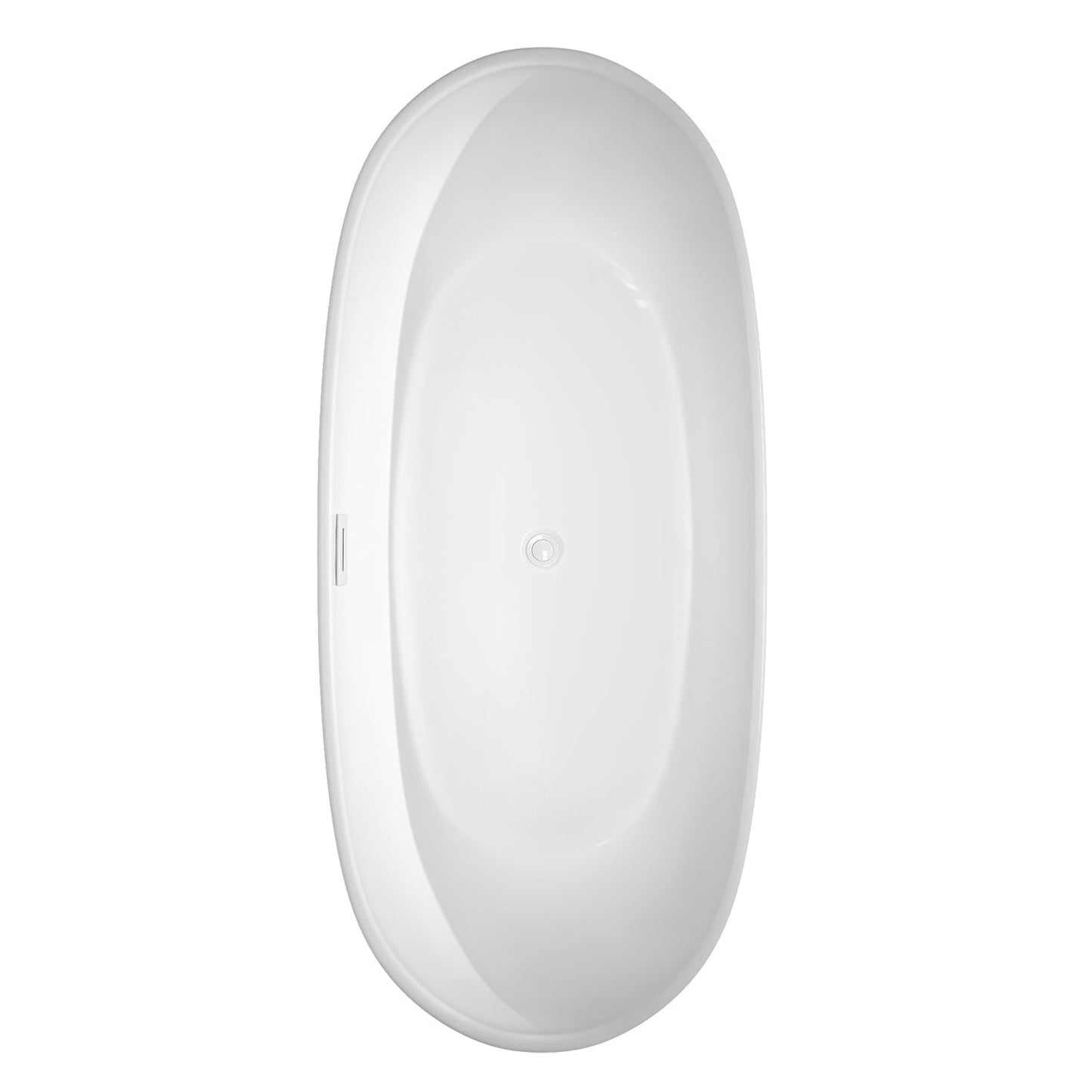 Wyndham Collection Rebecca 70" Freestanding Bathtub in White With Shiny White Drain and Overflow Trim