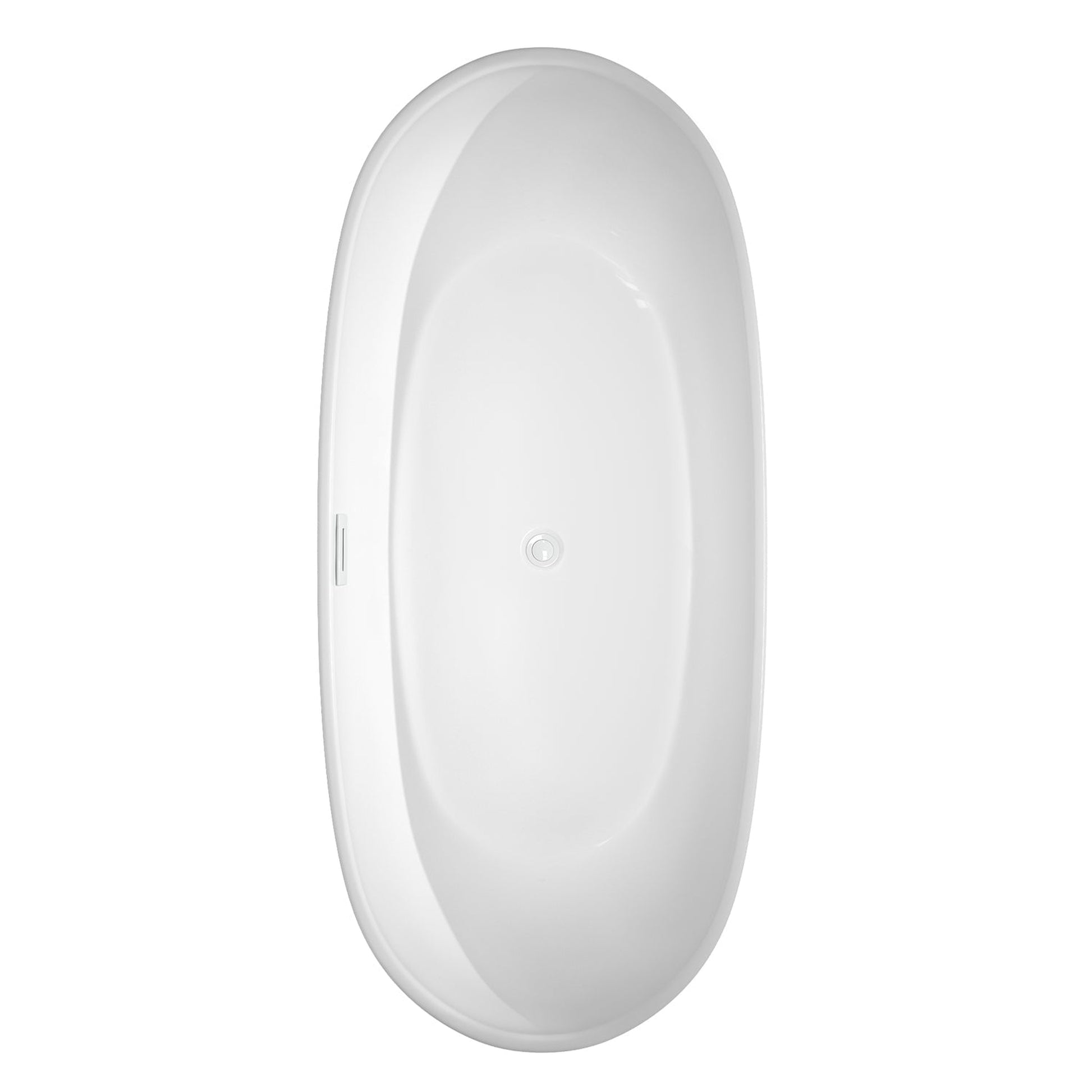Wyndham Collection Rebecca 70" Freestanding Bathtub in White With Shiny White Drain and Overflow Trim