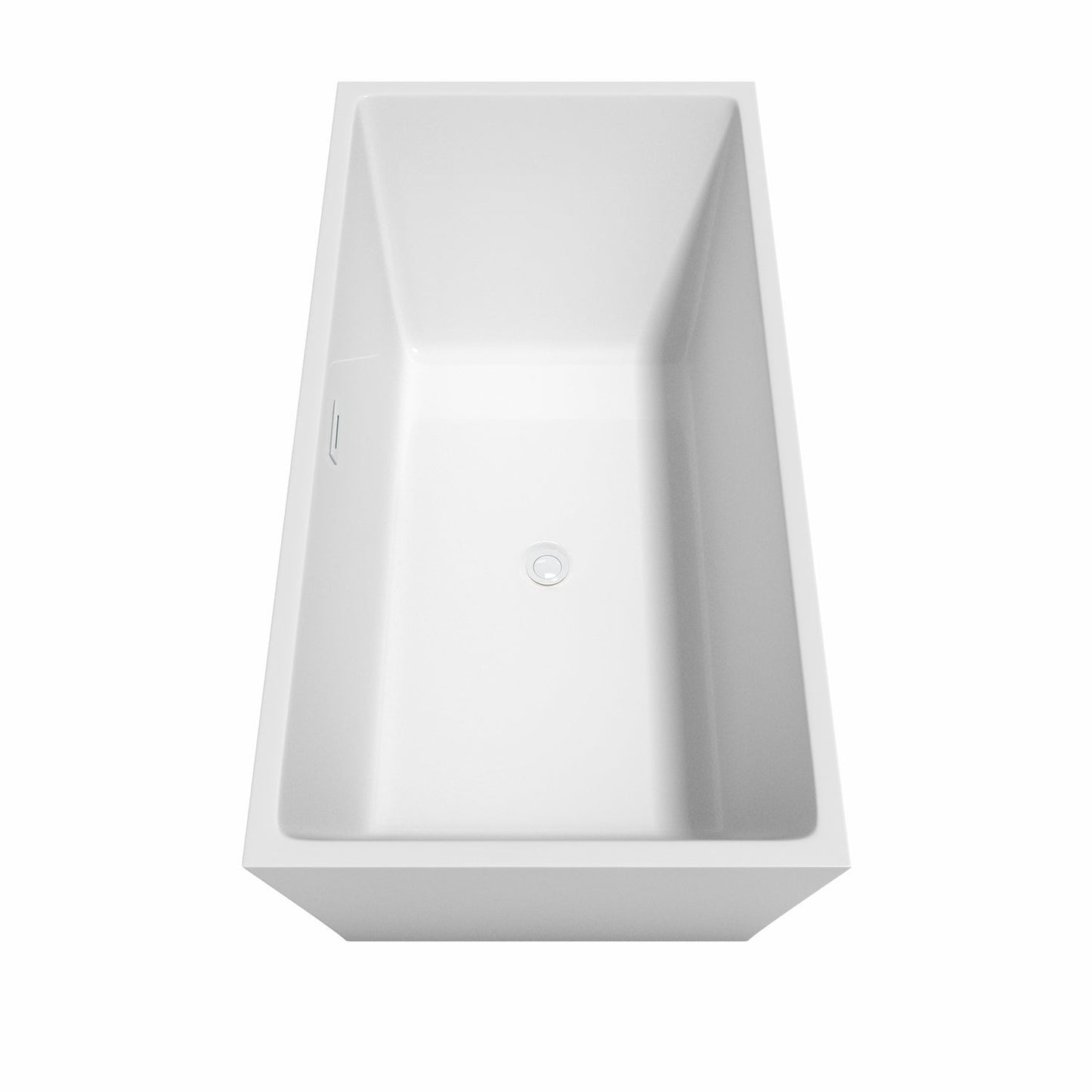 Wyndham Collection Sara 63" Freestanding Bathtub in White With Shiny White Trim and Floor Mounted Faucet in Brushed Gold