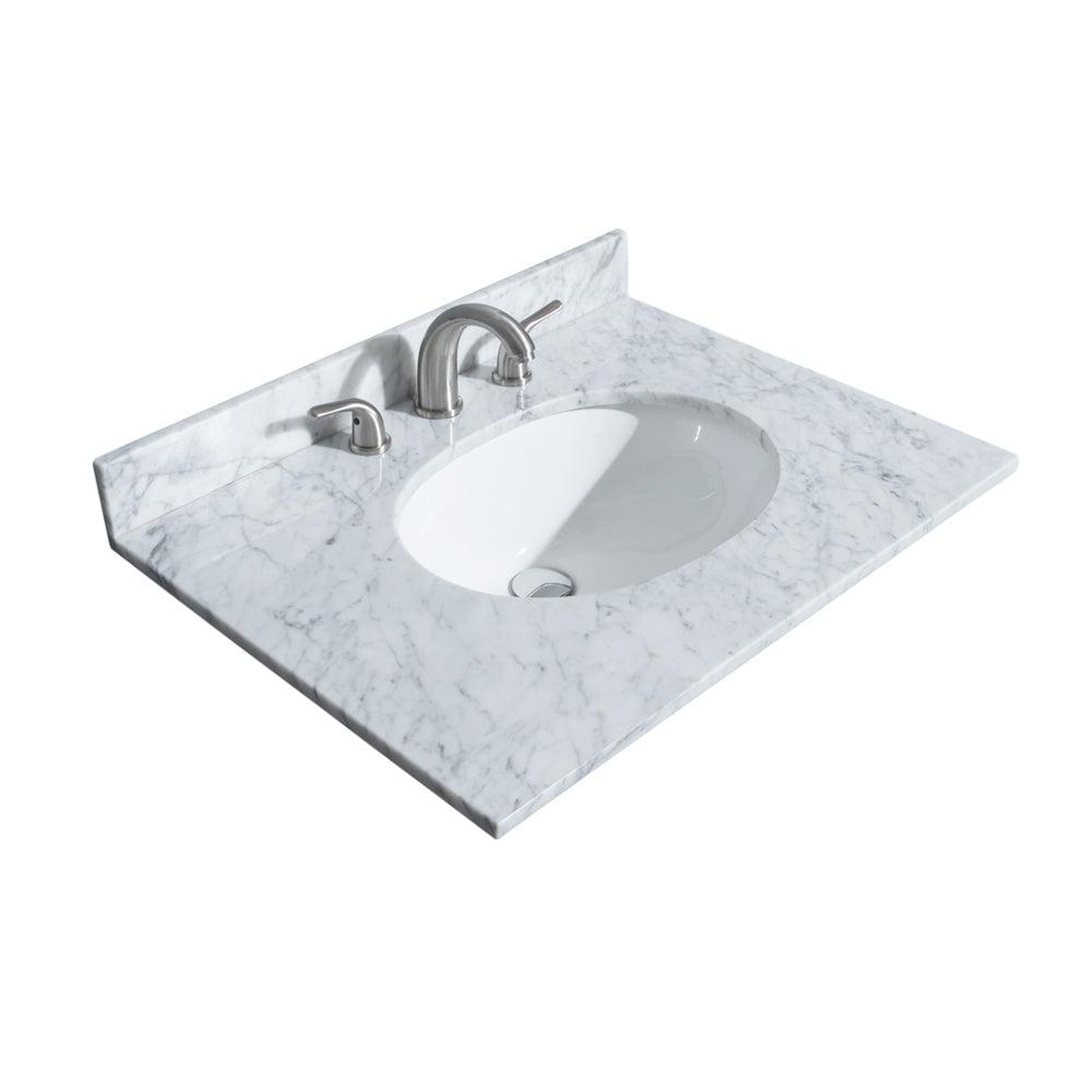 Wyndham Collection Sheffield 30" Single Bathroom Vanity in Dark Gray, White Carrara Marble Countertop, Undermount Oval Sink, and Medicine Cabinet