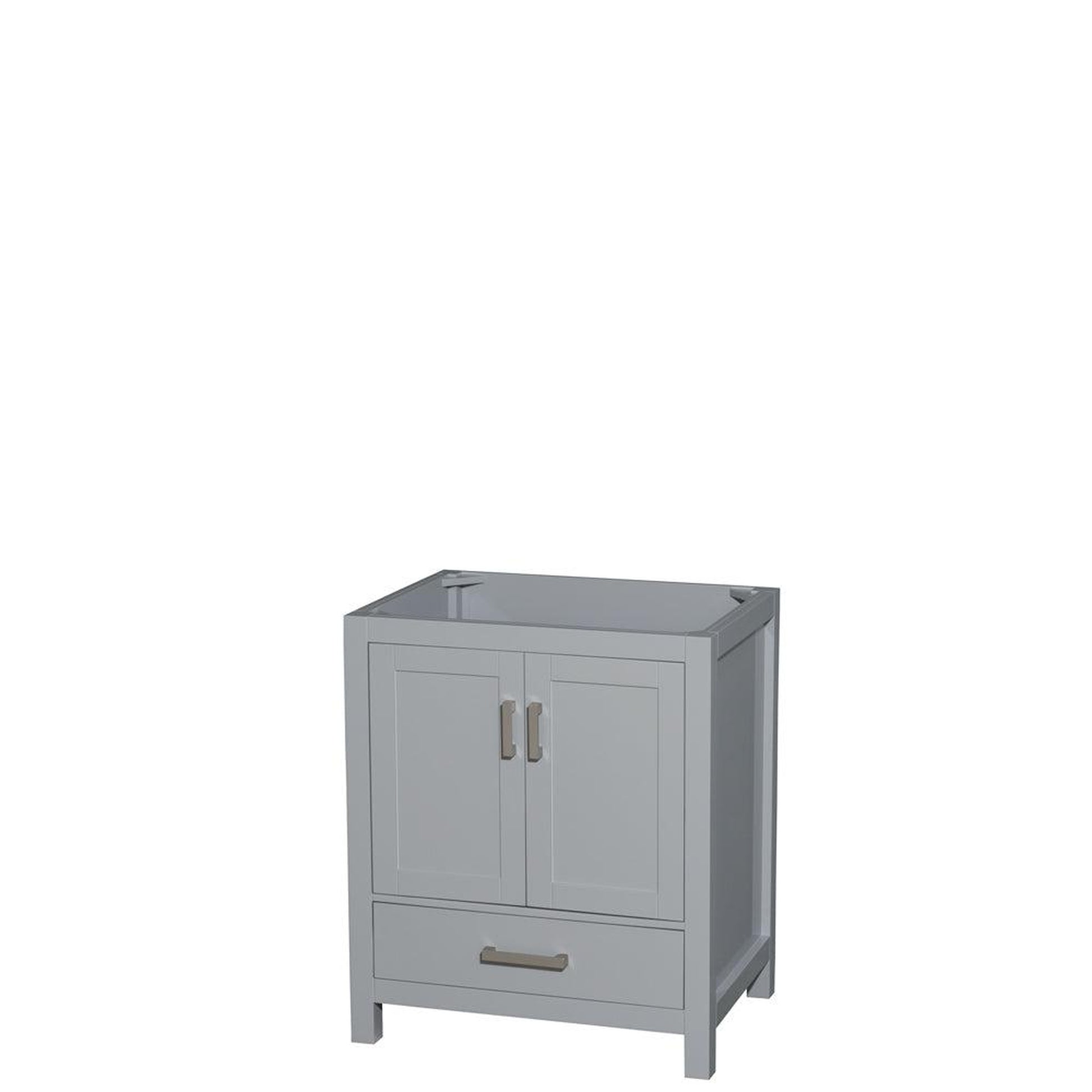 Wyndham Collection Sheffield 30" Single Bathroom Vanity in Gray, No Countertop, No Sink, and No Mirror