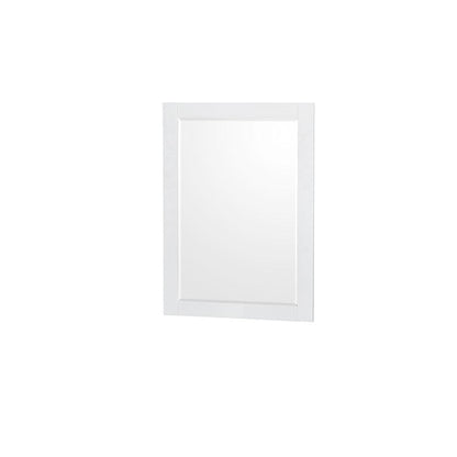 Wyndham Collection Sheffield 30" Single Bathroom Vanity in White, Carrara Cultured Marble Countertop, Undermount Square Sink, 24" Mirror