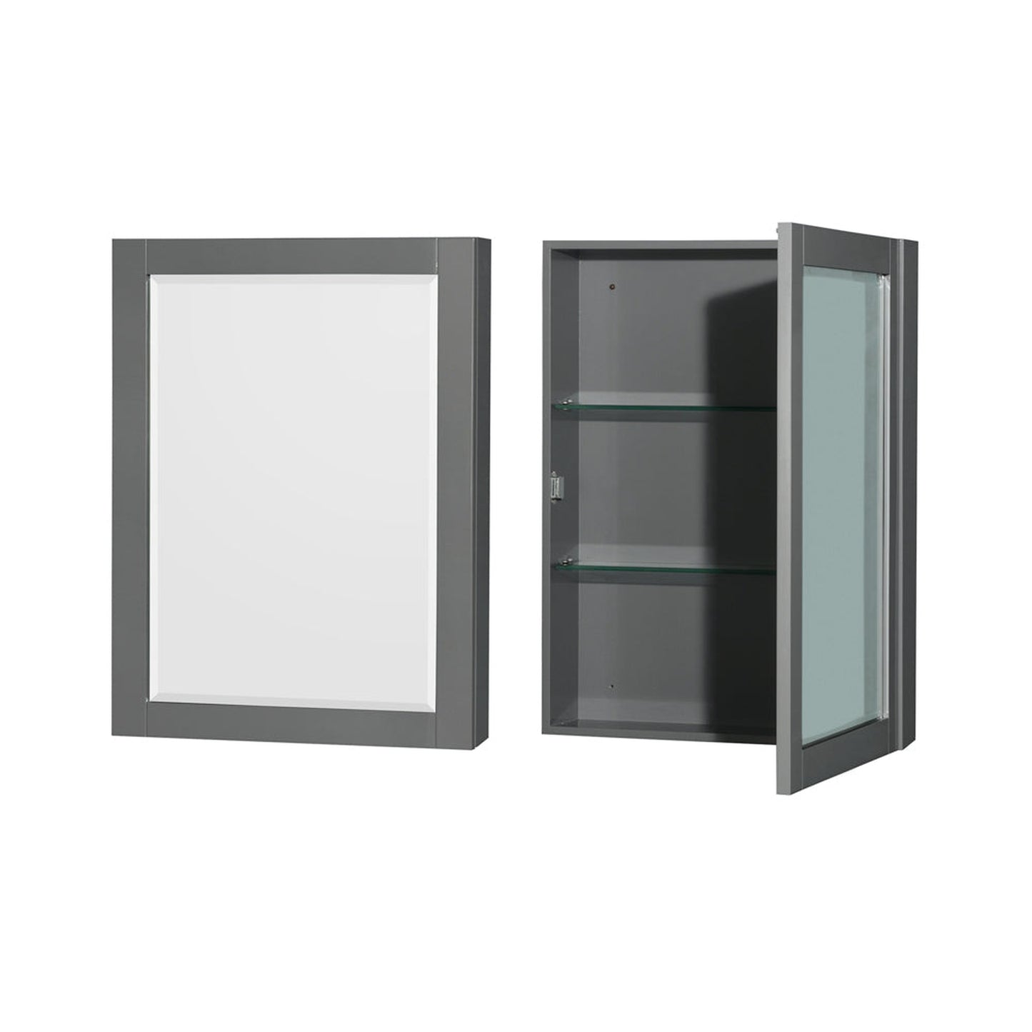 Wyndham Collection Sheffield 36" Single Bathroom Vanity in Dark Gray, White Cultured Marble Countertop, Undermount Square Sink, Medicine Cabinet