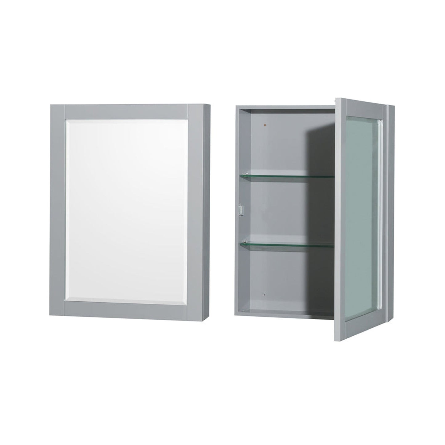 Wyndham Collection Sheffield 36" Single Bathroom Vanity in Gray, White Carrara Marble Countertop, Undermount Square Sink, and Medicine Cabinet