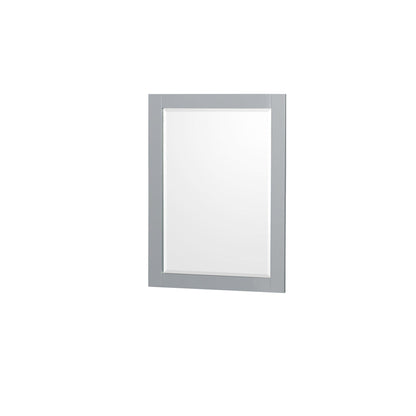 Wyndham Collection Sheffield 60" Double Bathroom Vanity in Gray, White Quartz Countertop, Undermount Square Sinks, 24" Mirror